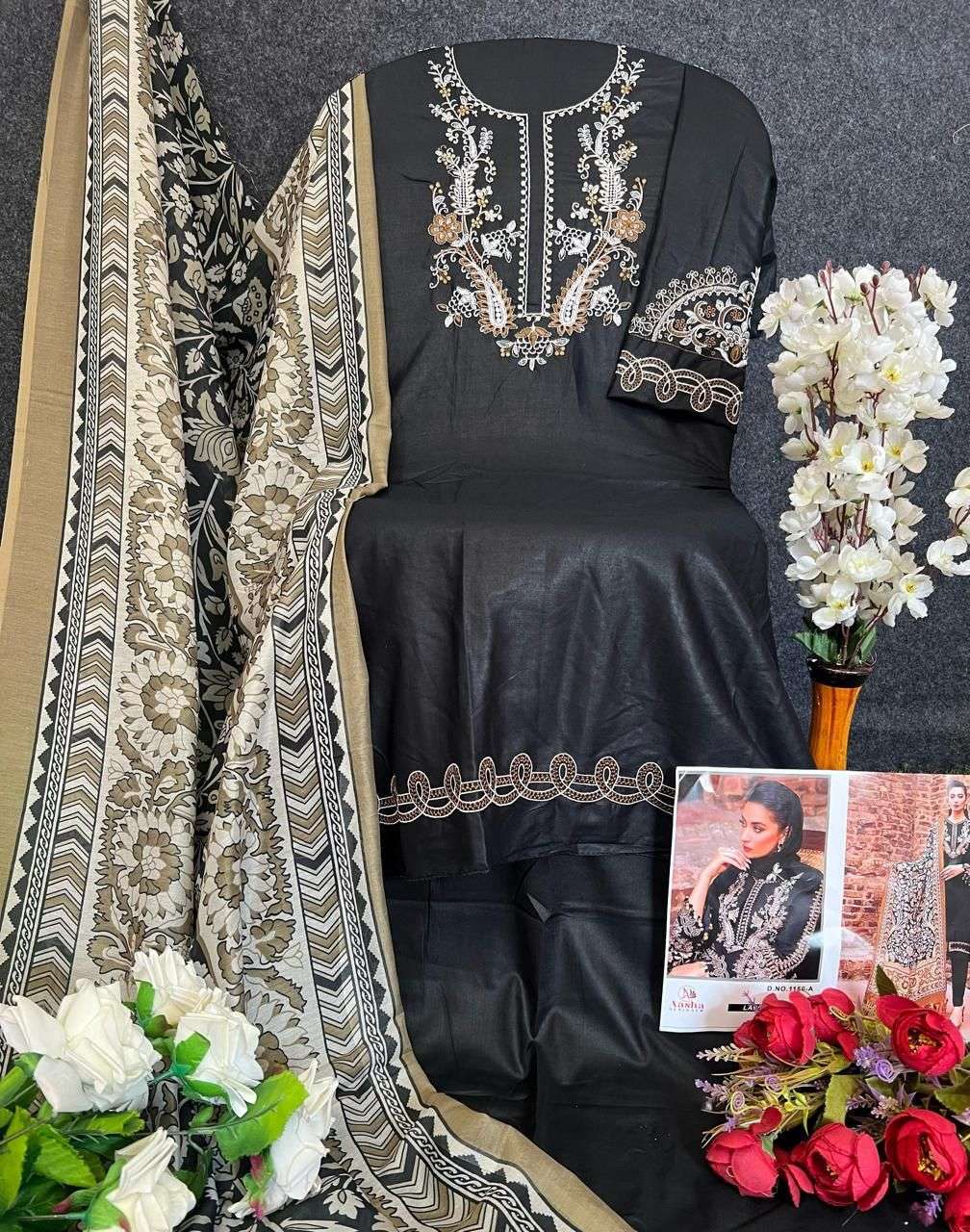 AASHA DESIGNER DESIGN NO - 1156 ABC HEAVY RAYON SELF EMBROIDERED PAKISTANI SUIT