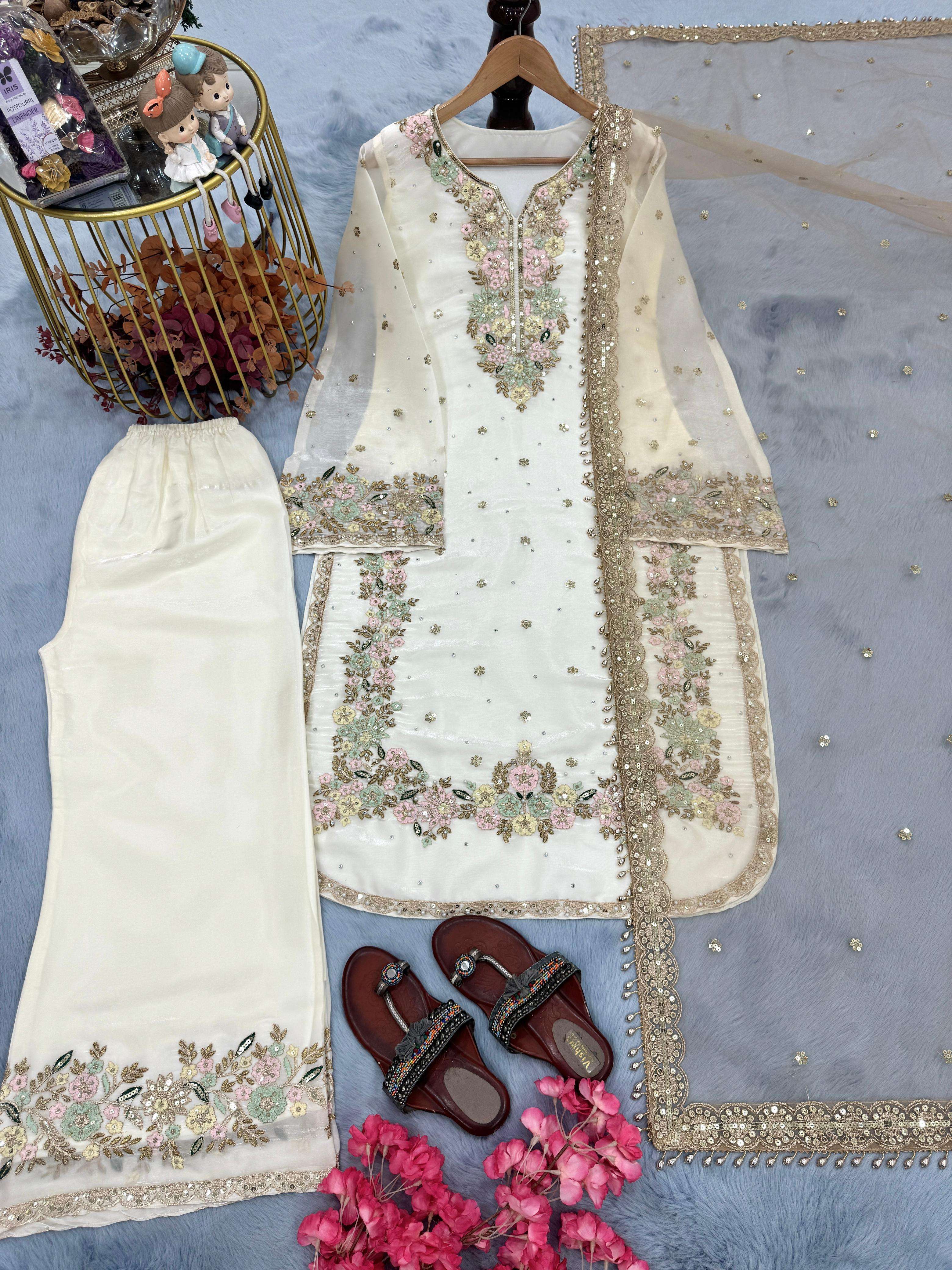 AD 199 SILK HEAVY DESIGNER WORK PARTY WEAR LOOK LADIES SUIT
