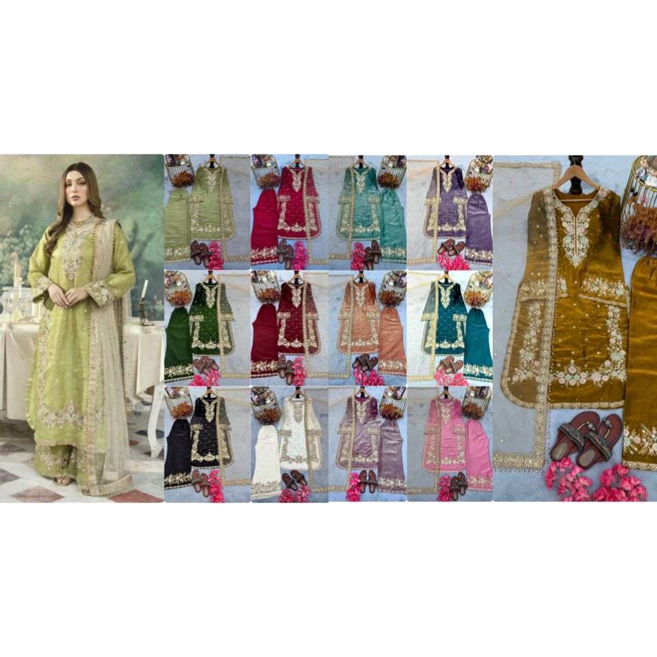 AD 199 SILK HEAVY DESIGNER WORK PARTY WEAR LOOK LADIES SUIT