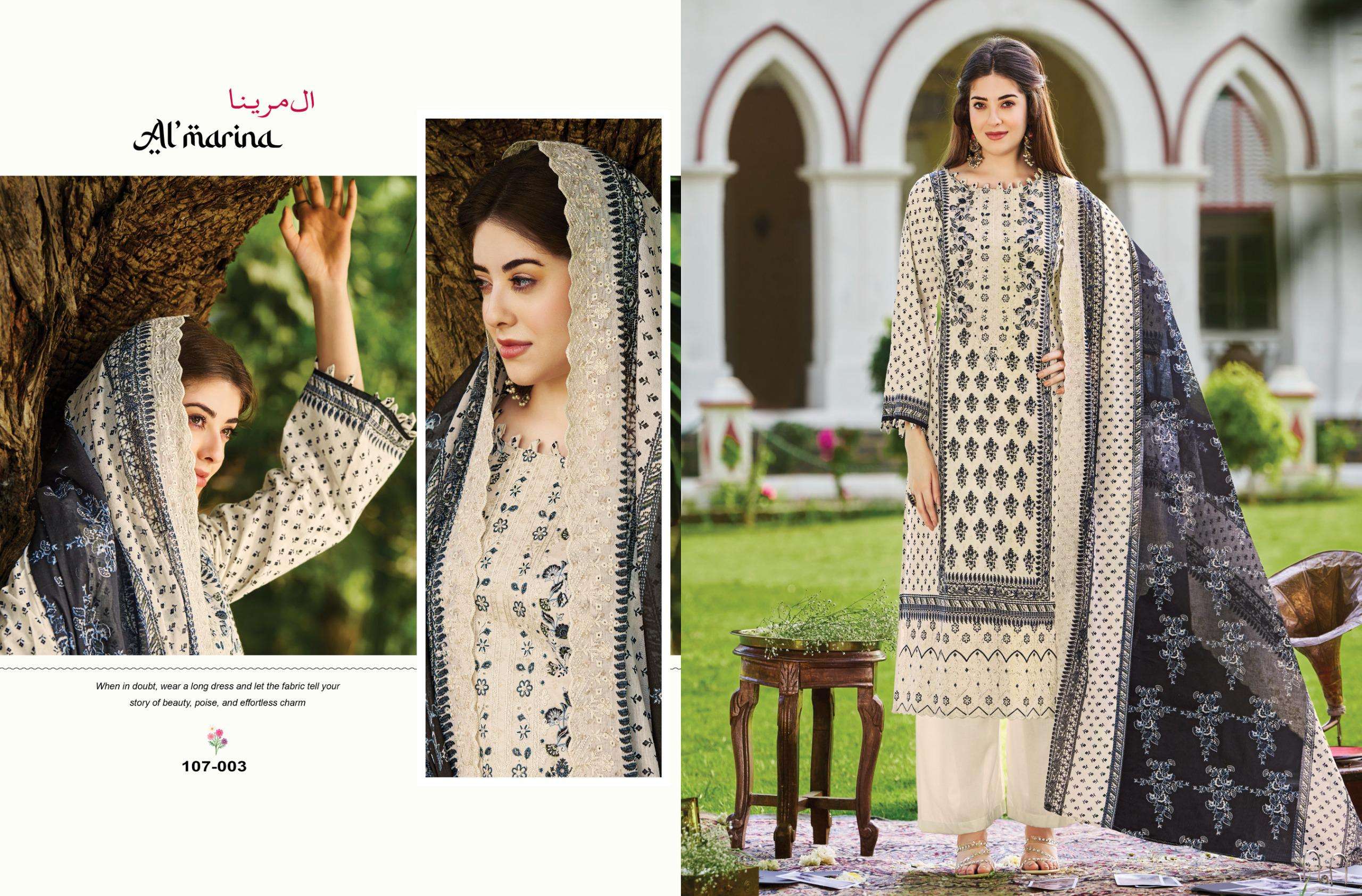 AL MARINA ALFAAZ COTTON DIGITAL PRINT WITH EMBROIDERY WORK SUIT