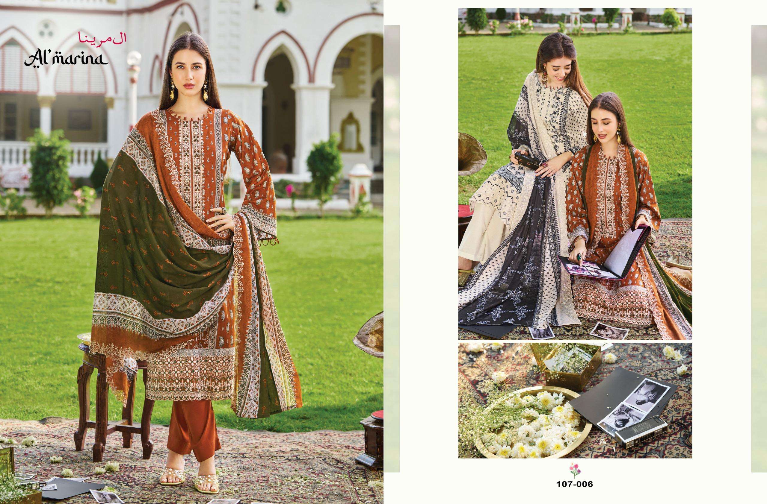 AL MARINA ALFAAZ COTTON DIGITAL PRINT WITH EMBROIDERY WORK SUIT