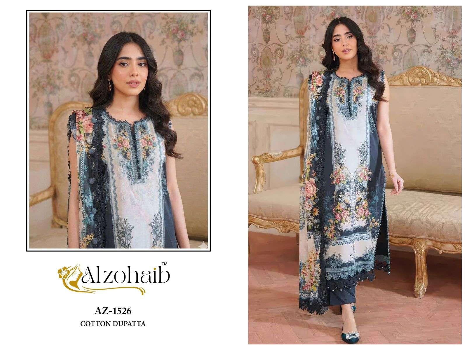 AL ZOHAIB AALIYAH VOL 1 COTTON PATCH EMBROIDERY WORK SALWAR KAMEEZ 
