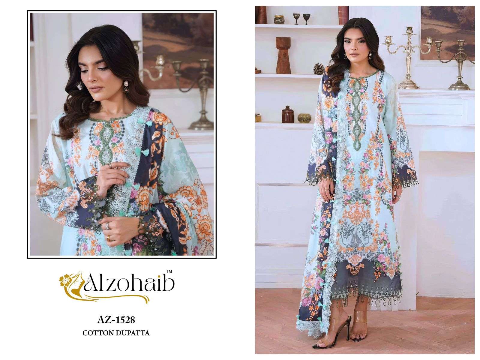 AL ZOHAIB AALIYAH VOL 1 COTTON PATCH EMBROIDERY WORK SALWAR KAMEEZ 