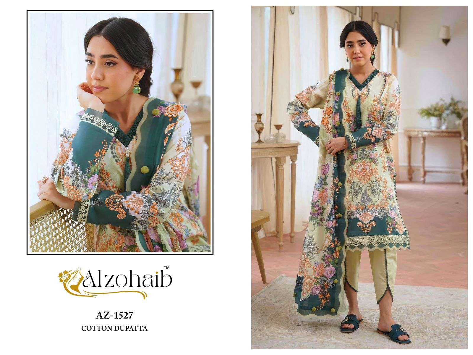 AL ZOHAIB AALIYAH VOL 1 COTTON PATCH EMBROIDERY WORK SALWAR KAMEEZ 