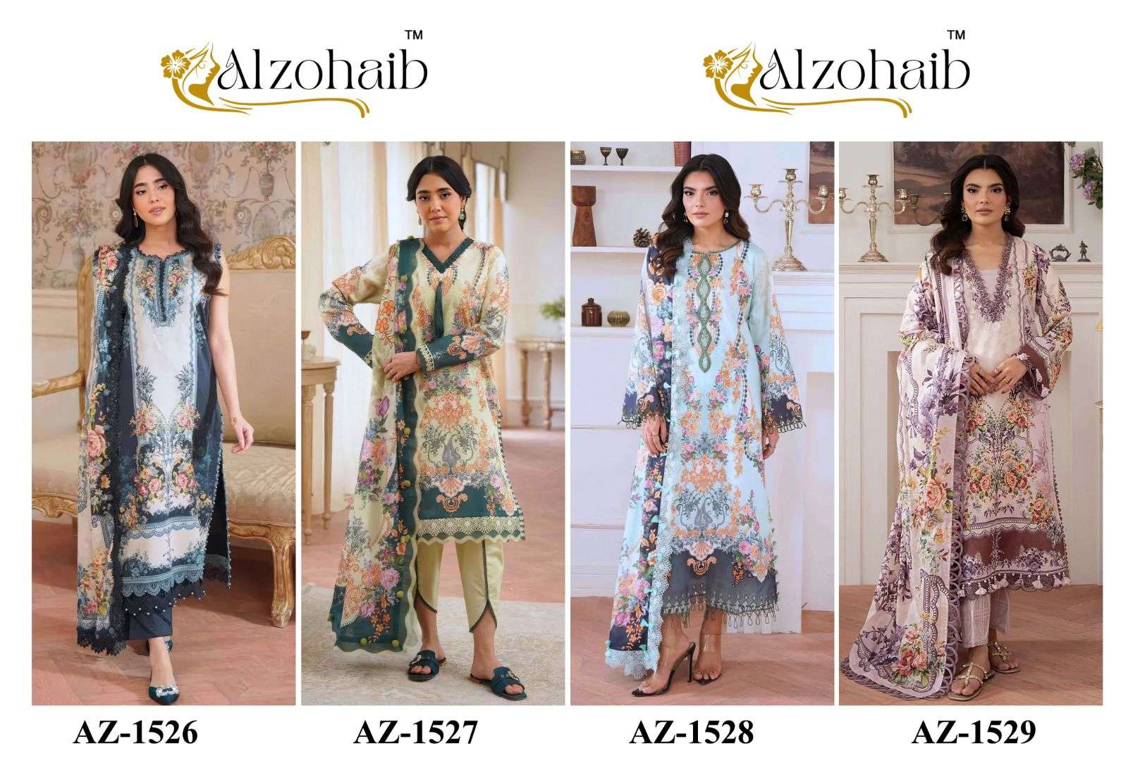 AL ZOHAIB AALIYAH VOL 1 COTTON PATCH EMBROIDERY WORK SALWAR KAMEEZ 