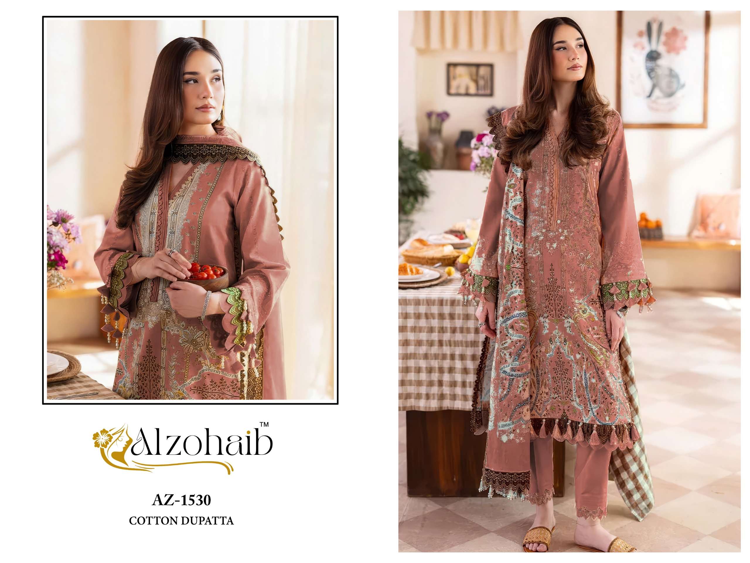 AL ZOHAIB AYESHA VOL 1 COTTON WITH HEAVY PATCH EMBROIDERY WORK SUIT
