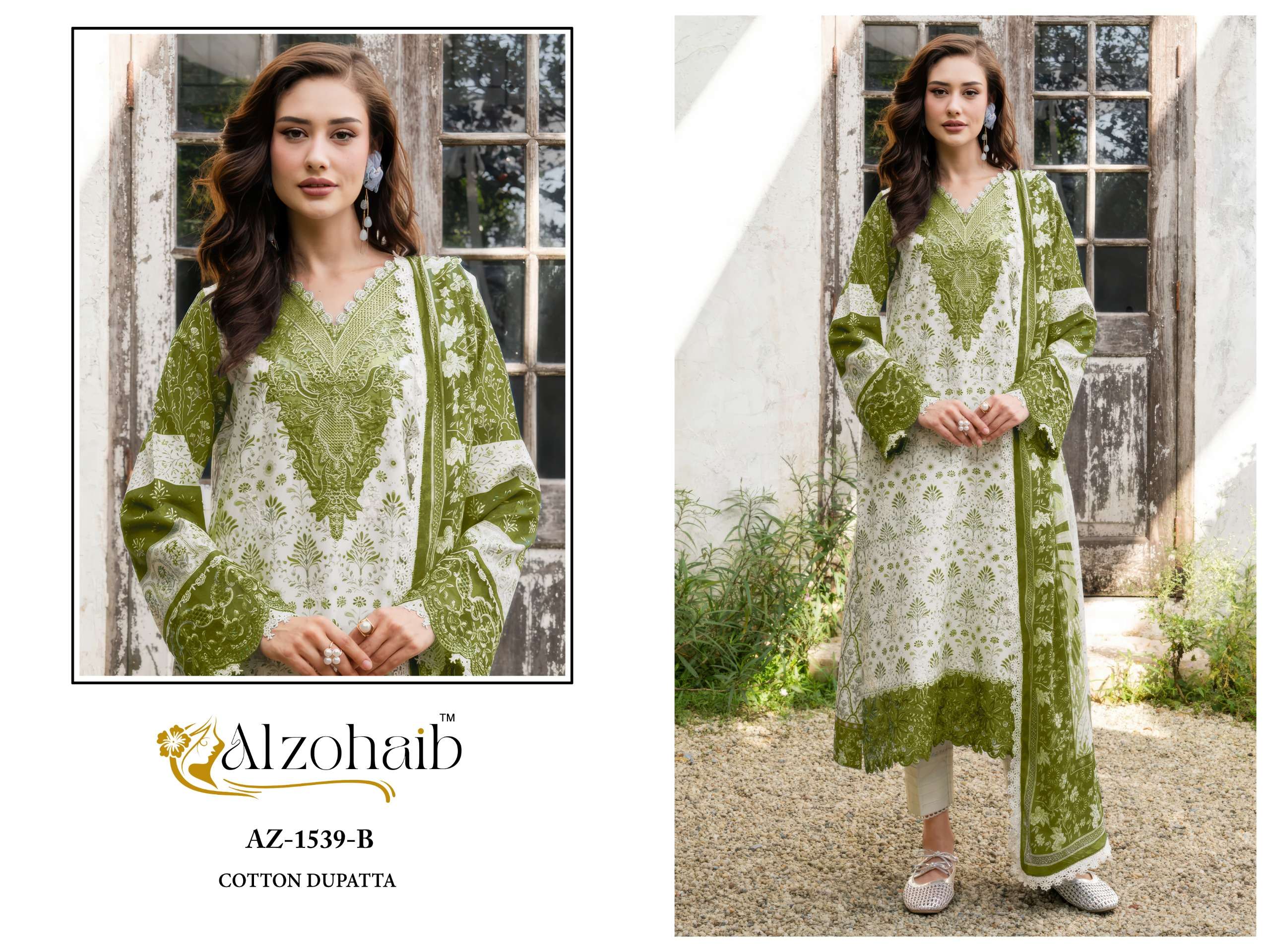 AL ZOHAIB INNAYA COTTON HEAVY PATCH EMBROIDERY WORK PAKISTANI SUIT