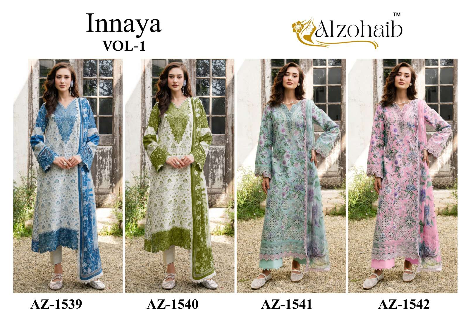 AL ZOHAIB INNAYA COTTON HEAVY PATCH EMBROIDERY WORK PAKISTANI SUIT