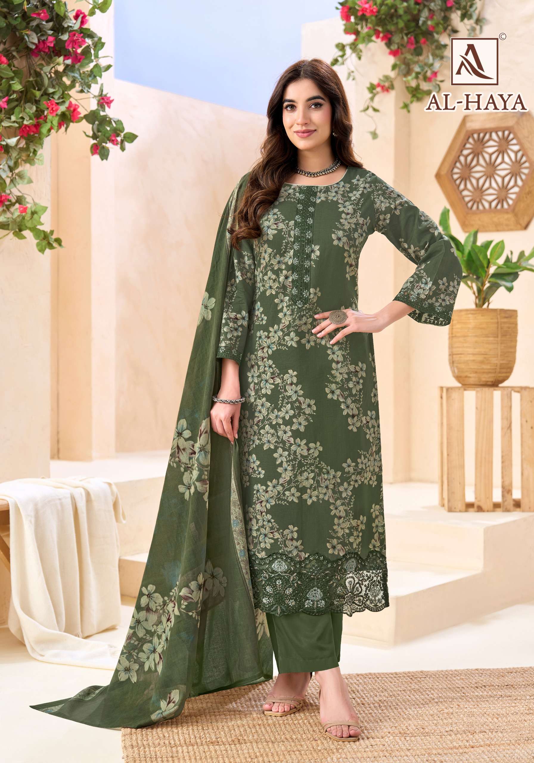 ALOK SUITS AL HAYA COTTON PRINT WITH FANCY EMBROIDERY WORK SUIT