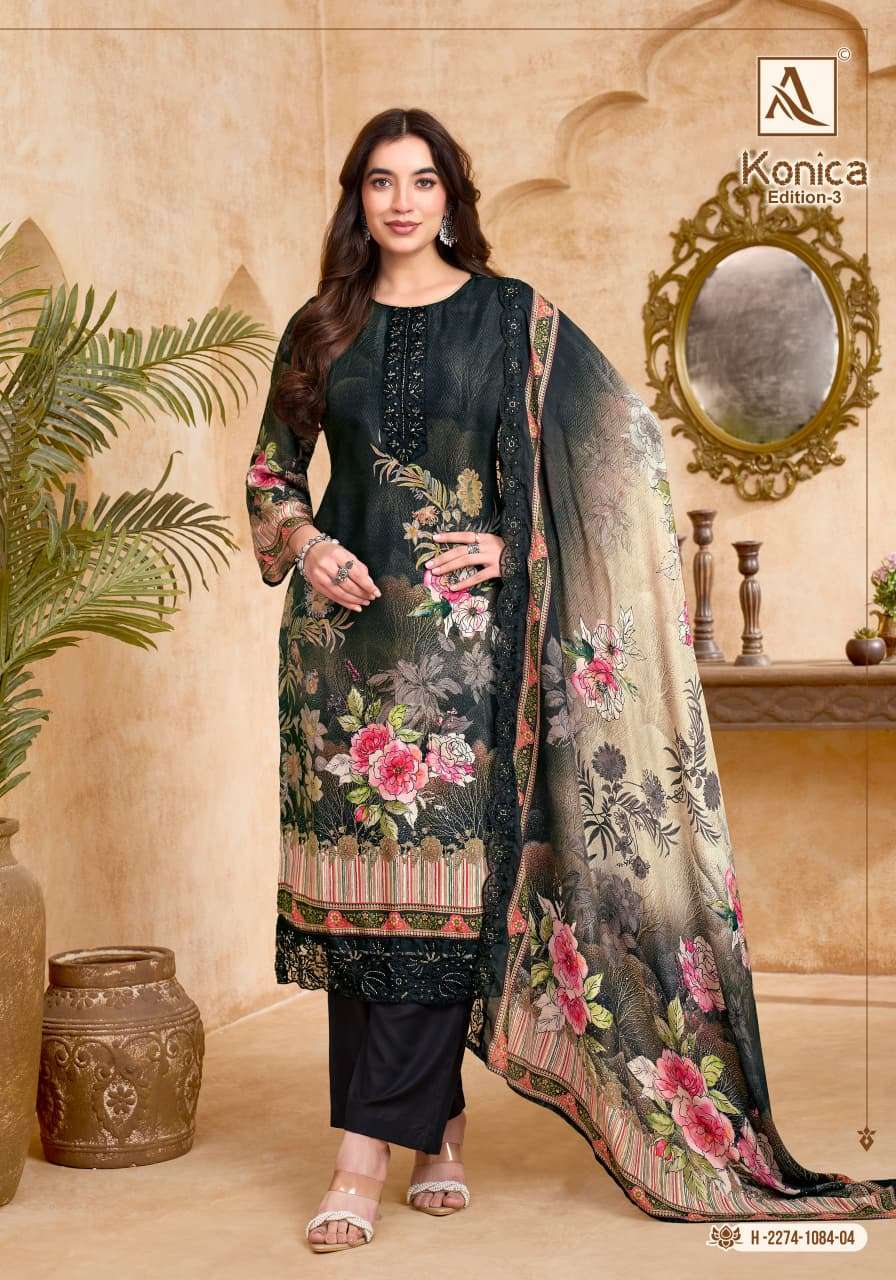 ALOK SUITS KONICA VOL 3 VISCOSE DIGITAL PRINT WITH EMBROIDERY WORK SUIT
