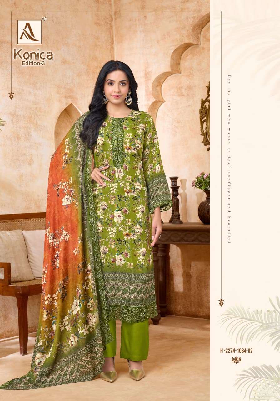ALOK SUITS KONICA VOL 3 VISCOSE DIGITAL PRINT WITH EMBROIDERY WORK SUIT