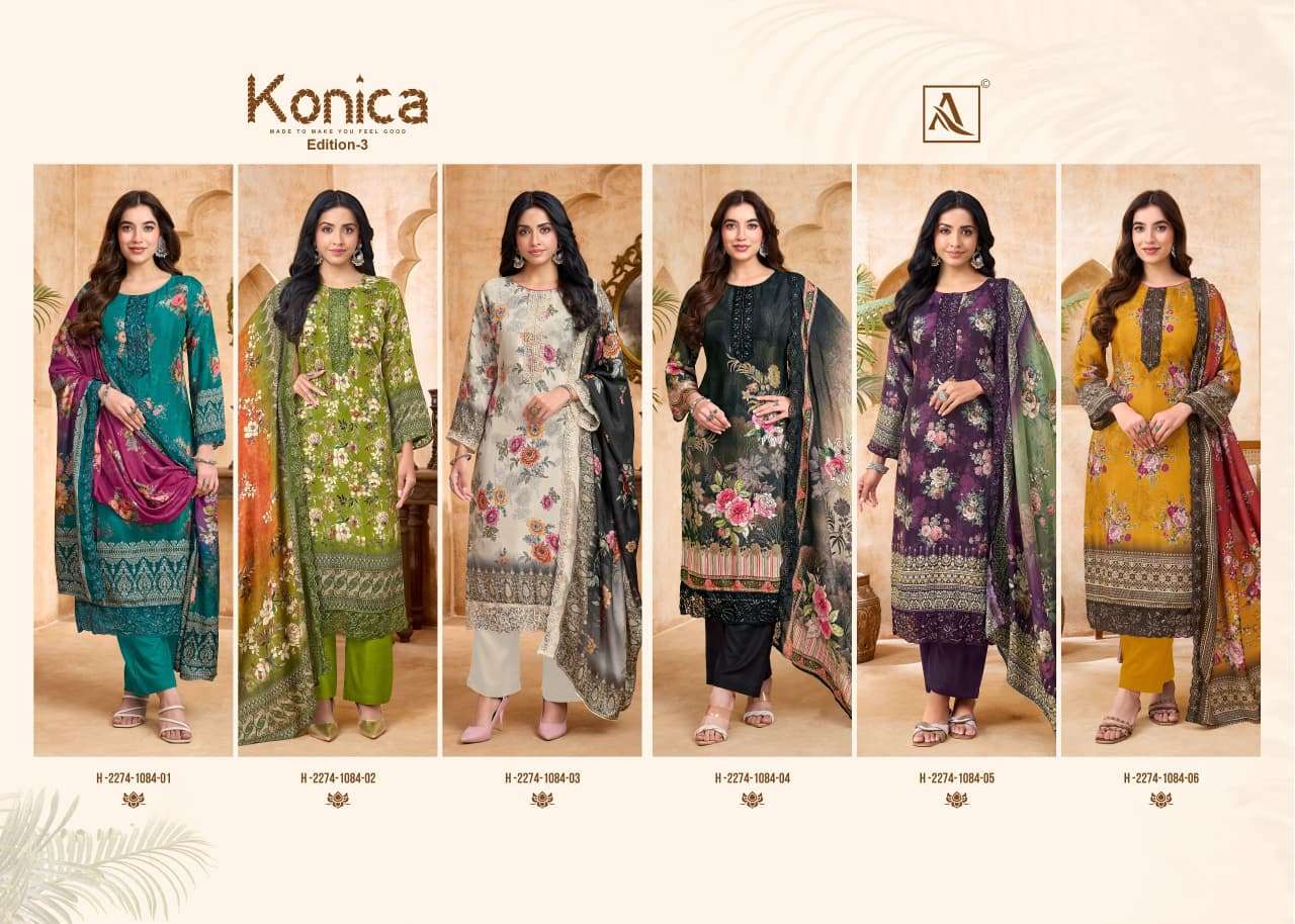 ALOK SUITS KONICA VOL 3 VISCOSE DIGITAL PRINT WITH EMBROIDERY WORK SUIT
