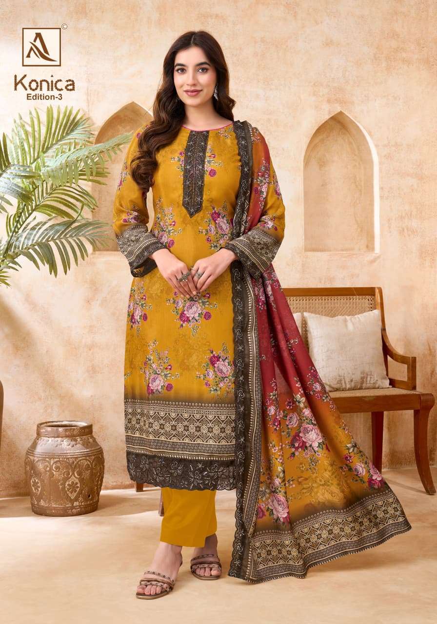 ALOK SUITS KONICA VOL 3 VISCOSE DIGITAL PRINT WITH EMBROIDERY WORK SUIT