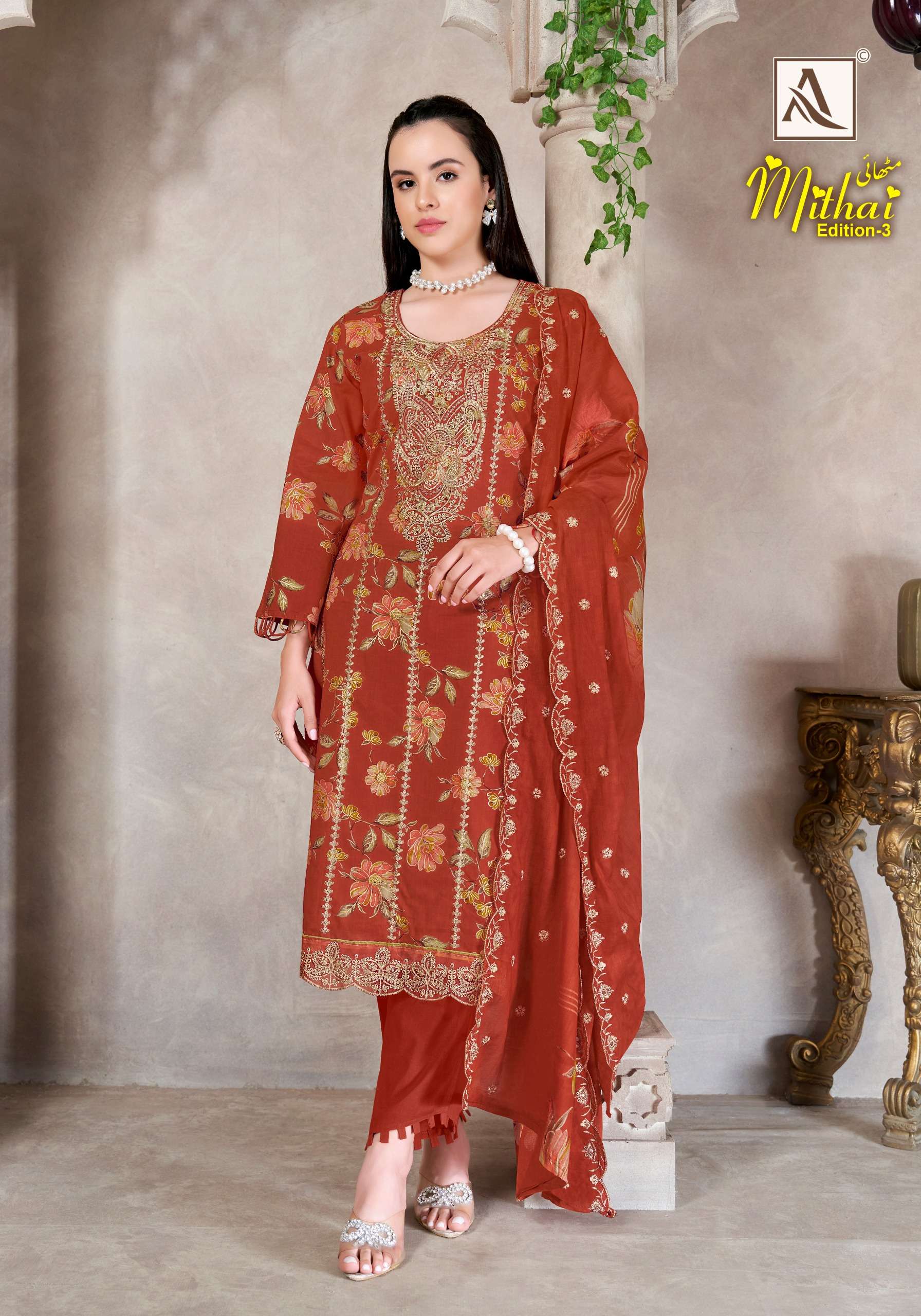 ALOK SUITS MITHAI VOL 3 COTTON PRINT WITH FANCY EMBROIDERY WORK SUIT