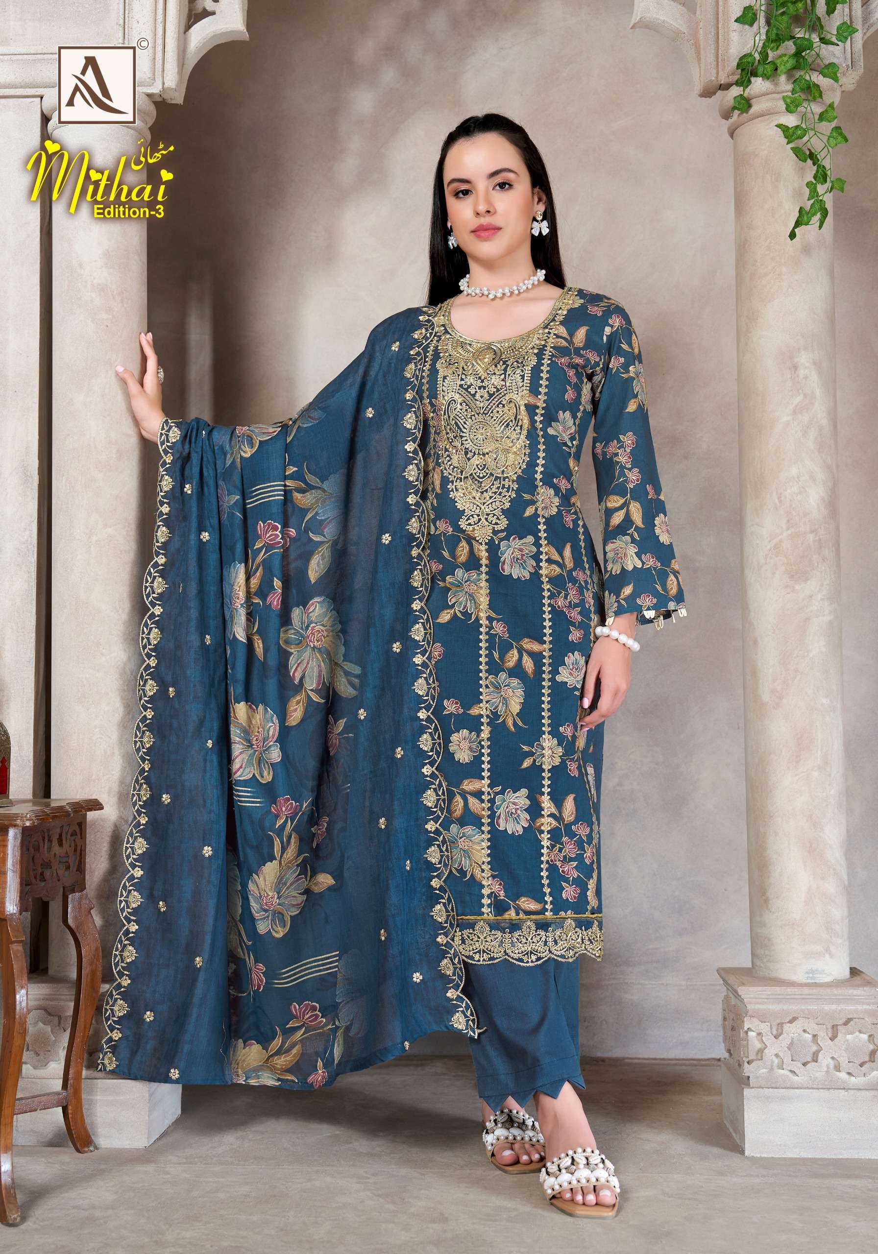 ALOK SUITS MITHAI VOL 3 COTTON PRINT WITH FANCY EMBROIDERY WORK SUIT