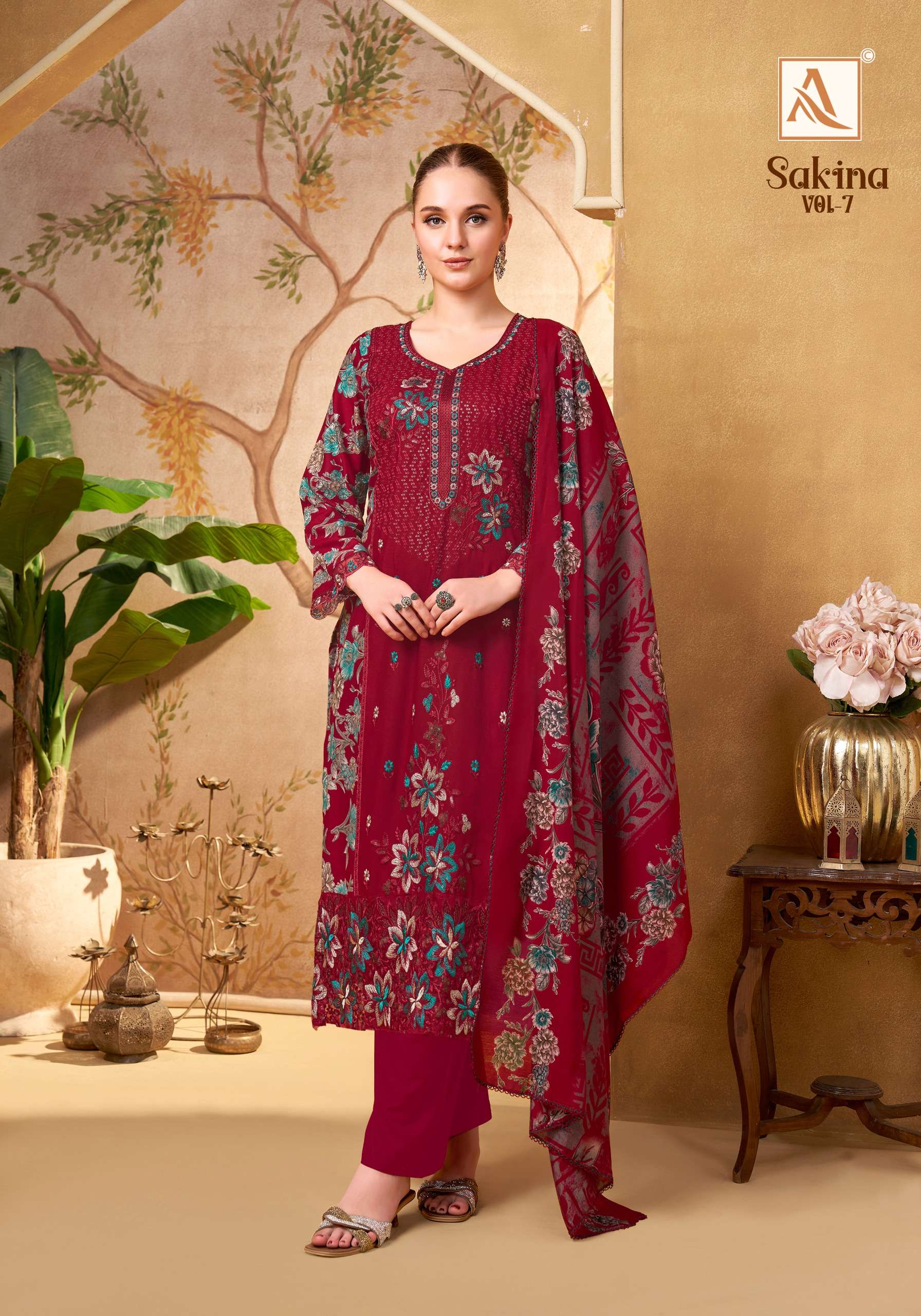 ALOK SUITS SAKINA VOL 7 VISCOSE FANCY EMBROIDERY WORK SUIT