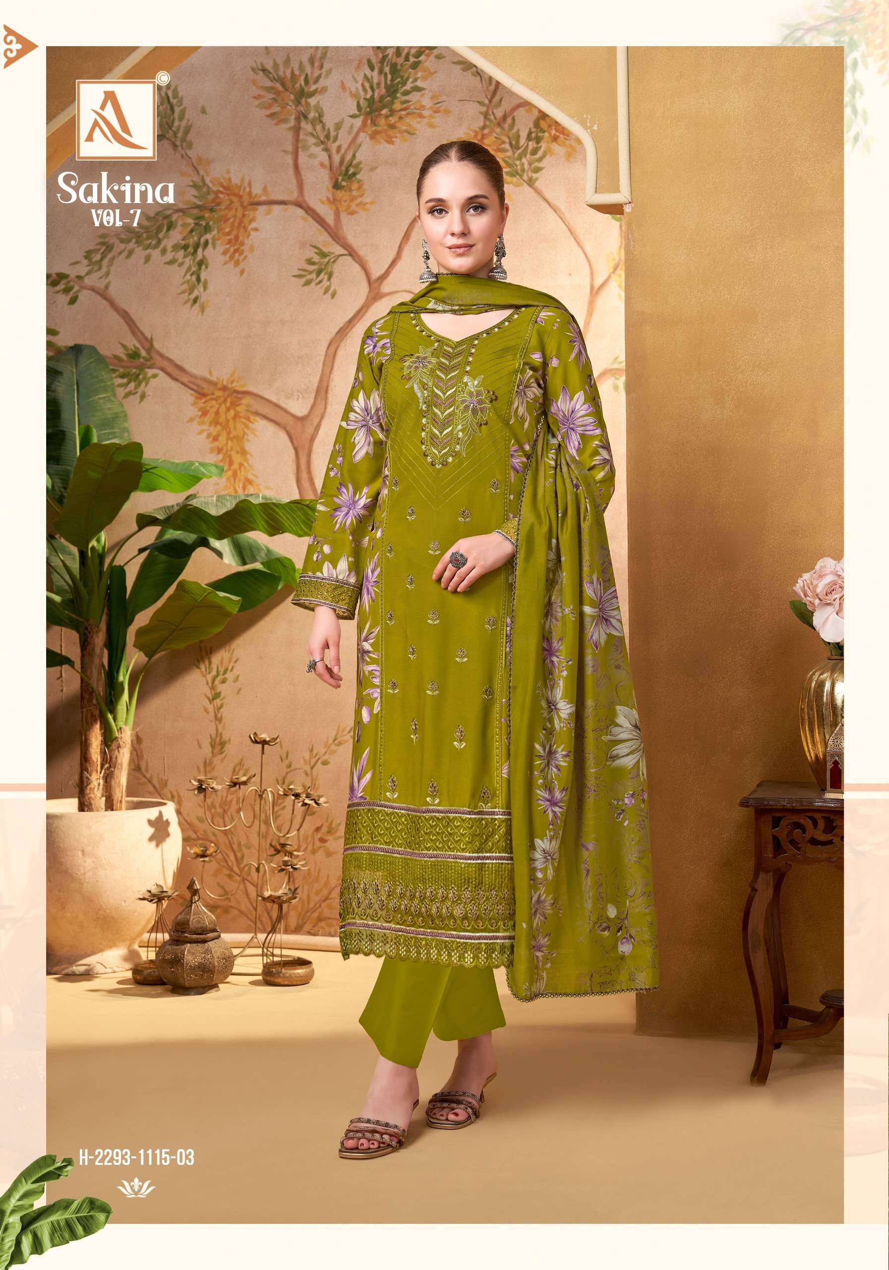 ALOK SUITS SAKINA VOL 7 VISCOSE FANCY EMBROIDERY WORK SUIT