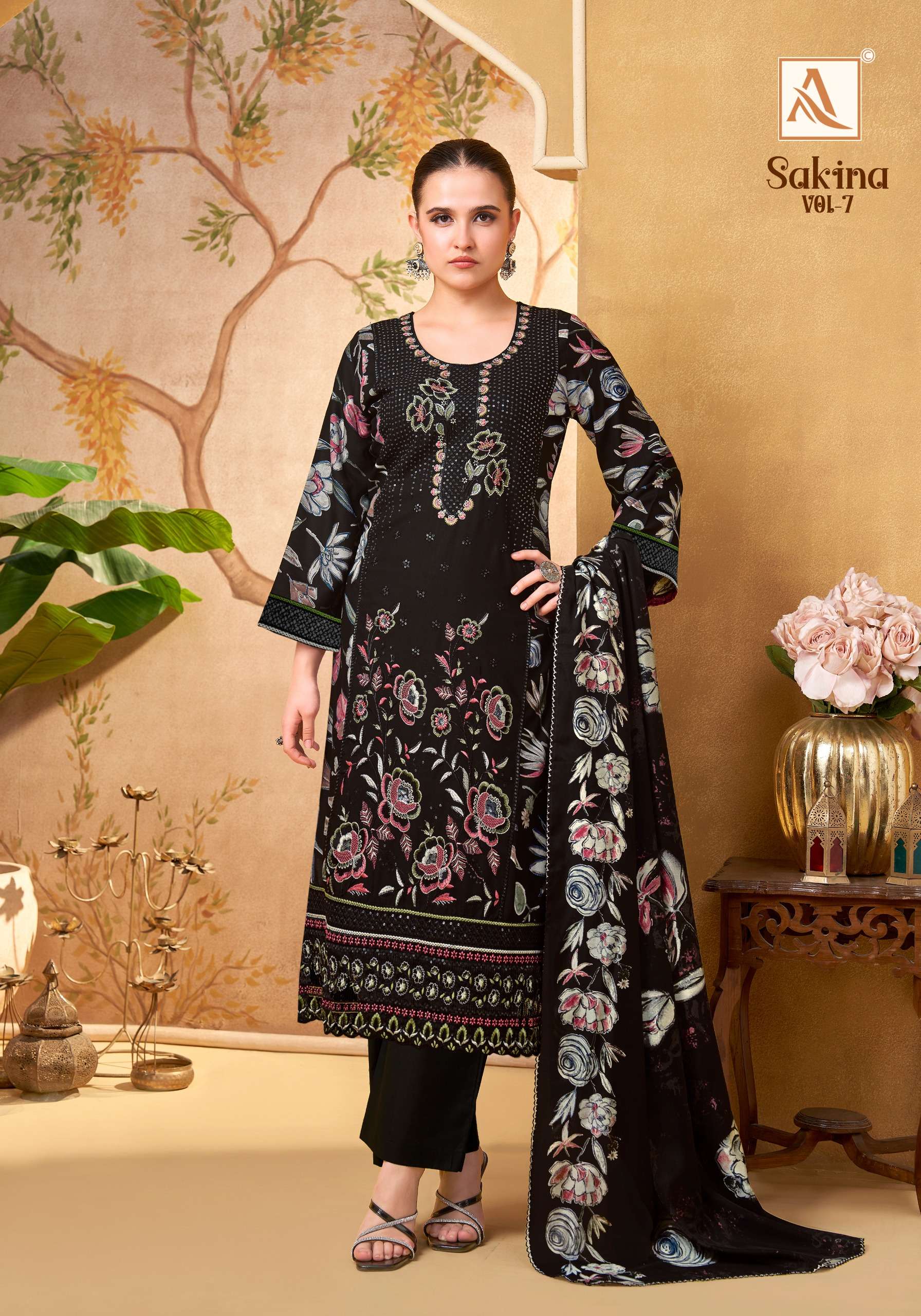 ALOK SUITS SAKINA VOL 7 VISCOSE FANCY EMBROIDERY WORK SUIT
