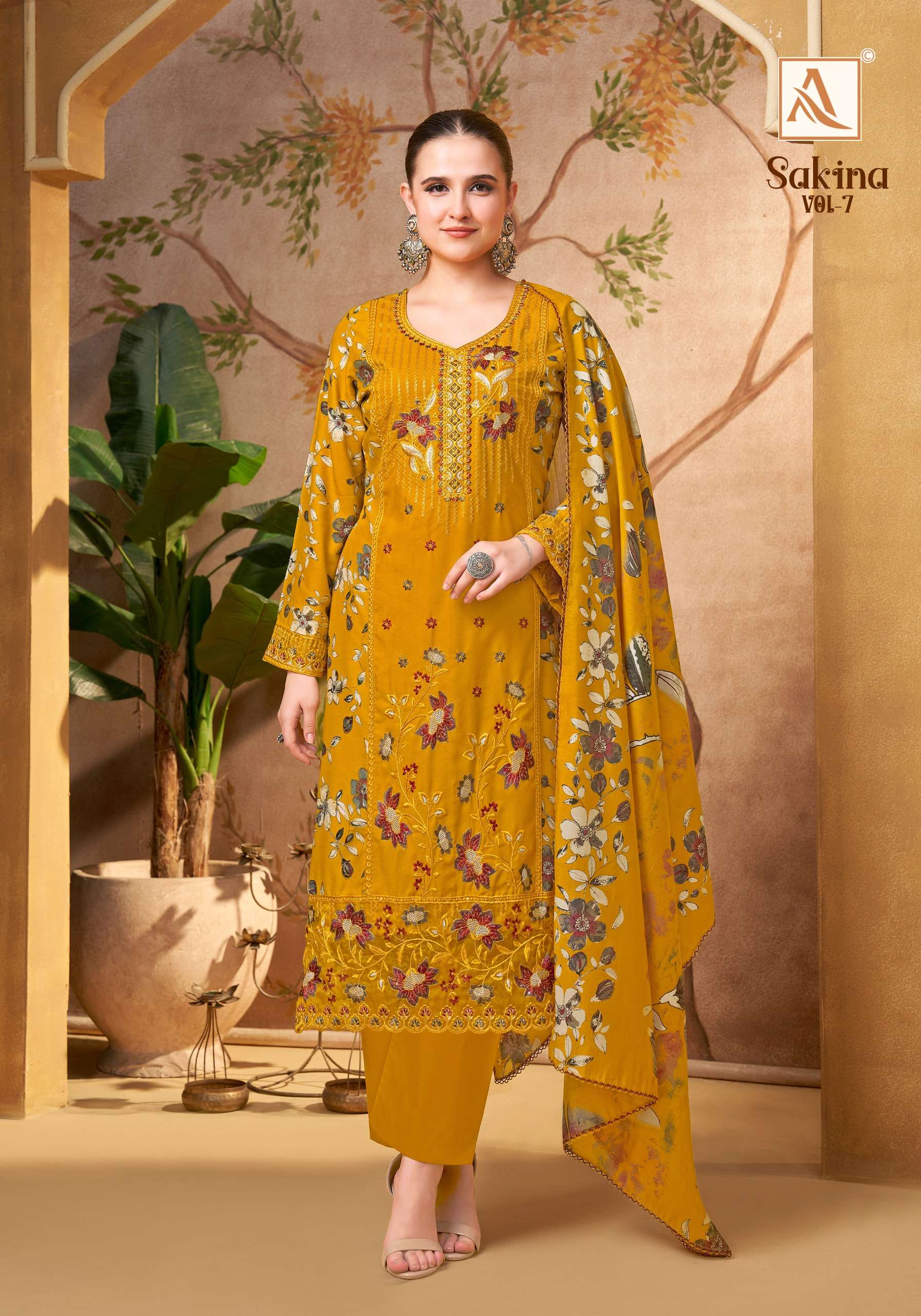 ALOK SUITS SAKINA VOL 7 VISCOSE FANCY EMBROIDERY WORK SUIT