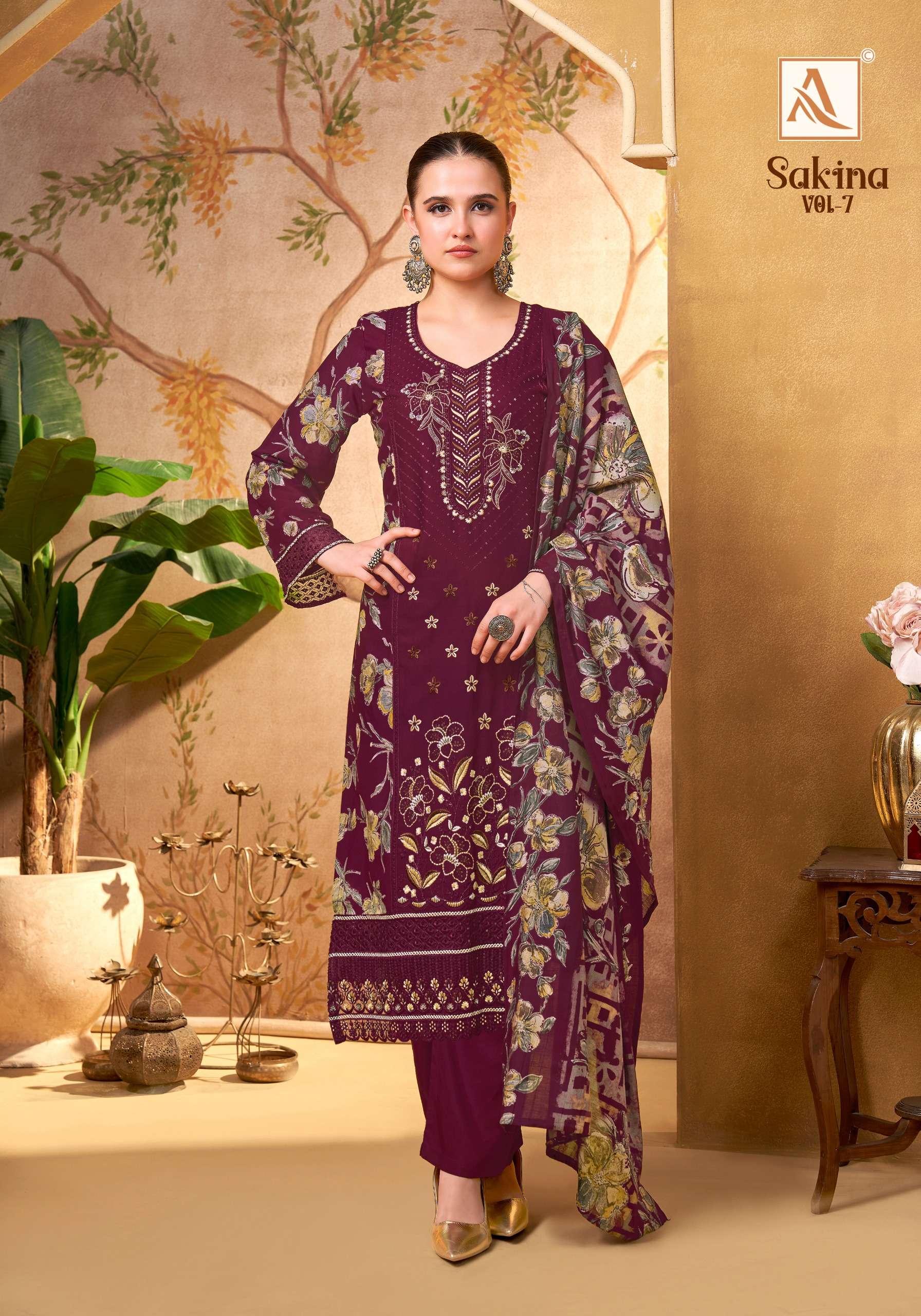 ALOK SUITS SAKINA VOL 7 VISCOSE FANCY EMBROIDERY WORK SUIT