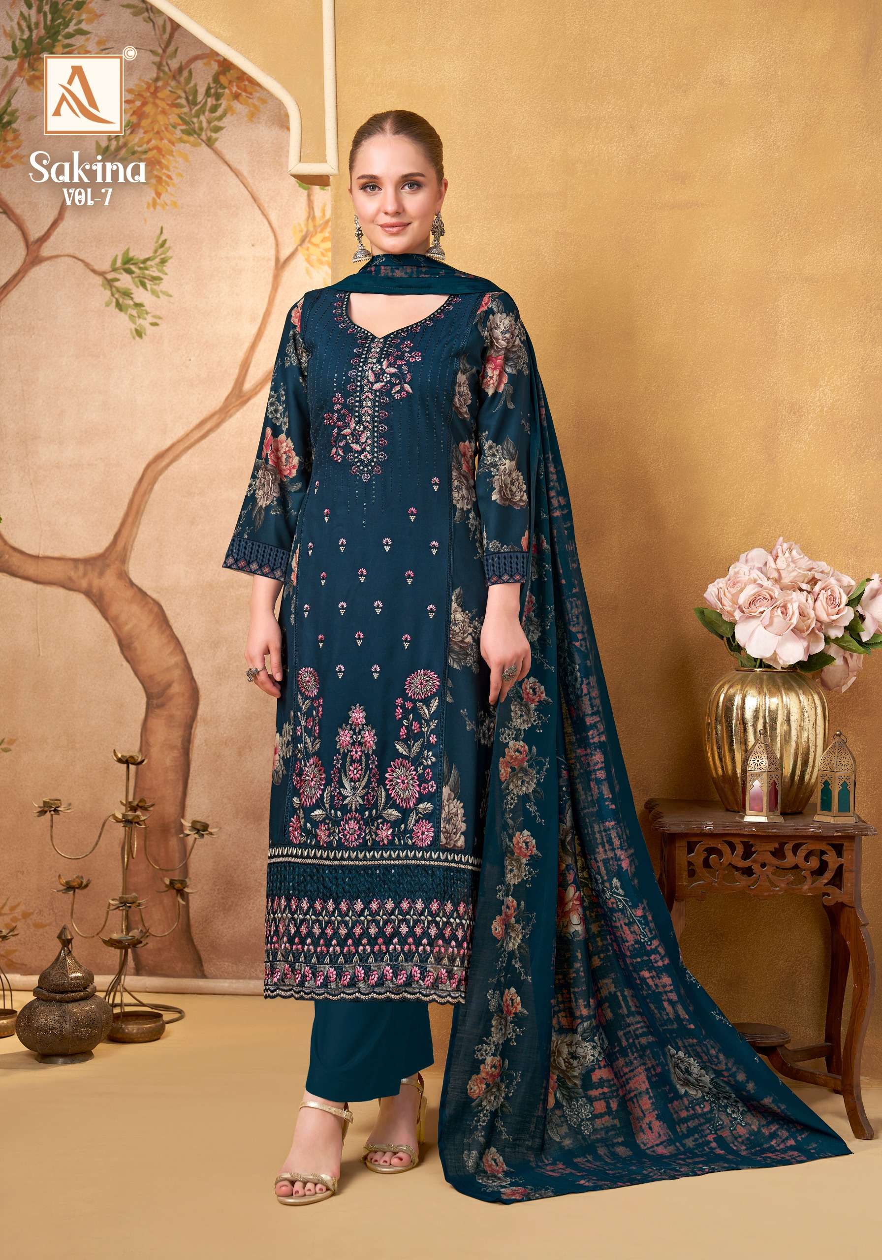 ALOK SUITS SAKINA VOL 7 VISCOSE FANCY EMBROIDERY WORK SUIT