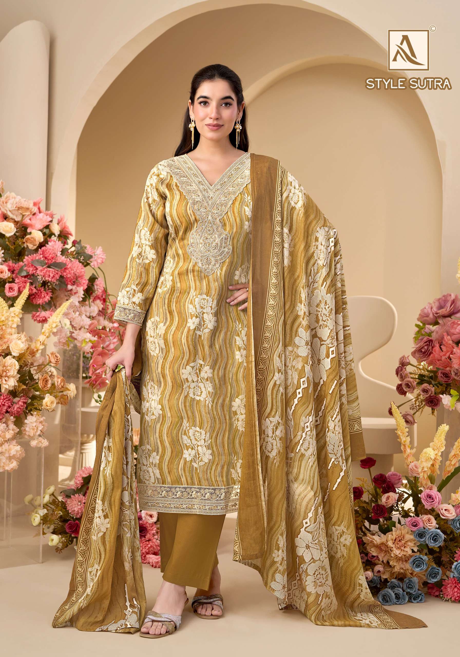 ALOK SUITS STYLE SUTRA JAM COTTON PRINT WITH FANCY EMBROIDERY WORK SUIT