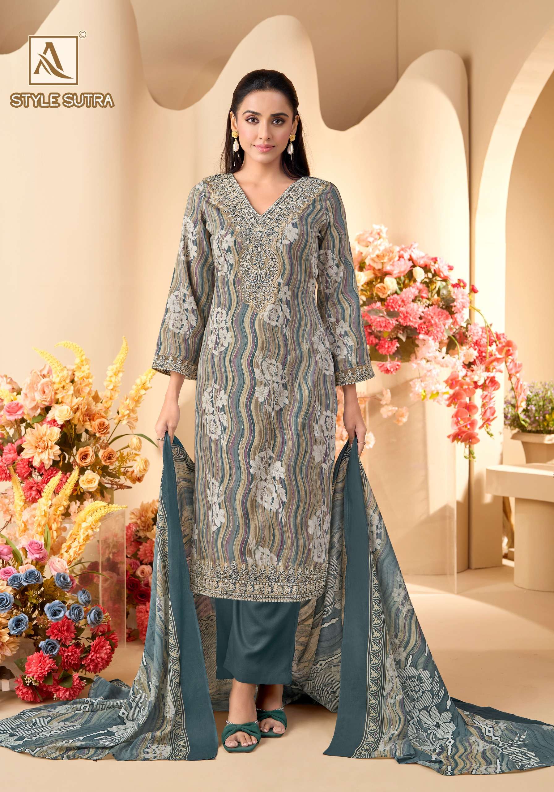 ALOK SUITS STYLE SUTRA JAM COTTON PRINT WITH FANCY EMBROIDERY WORK SUIT