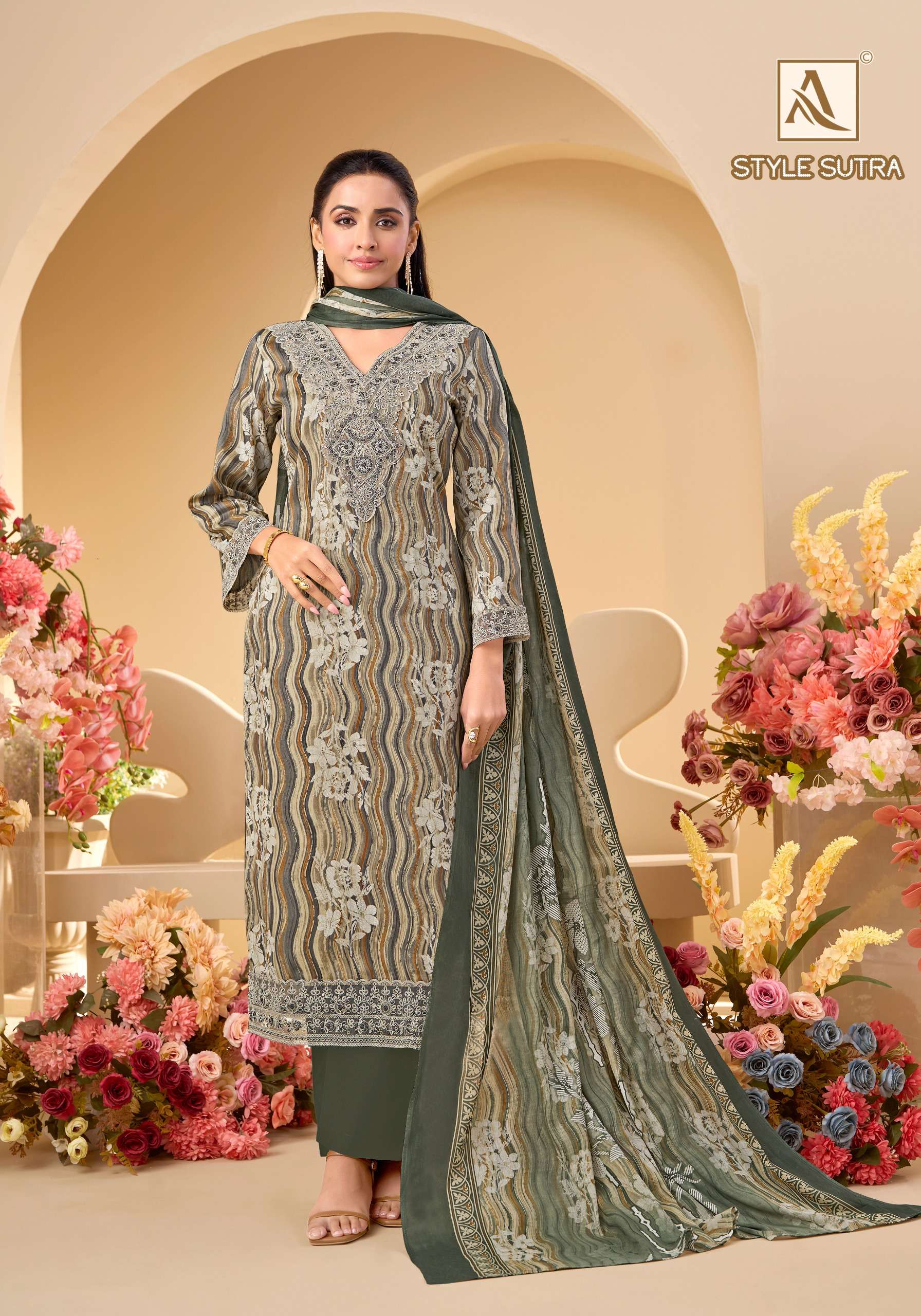ALOK SUITS STYLE SUTRA JAM COTTON PRINT WITH FANCY EMBROIDERY WORK SUIT