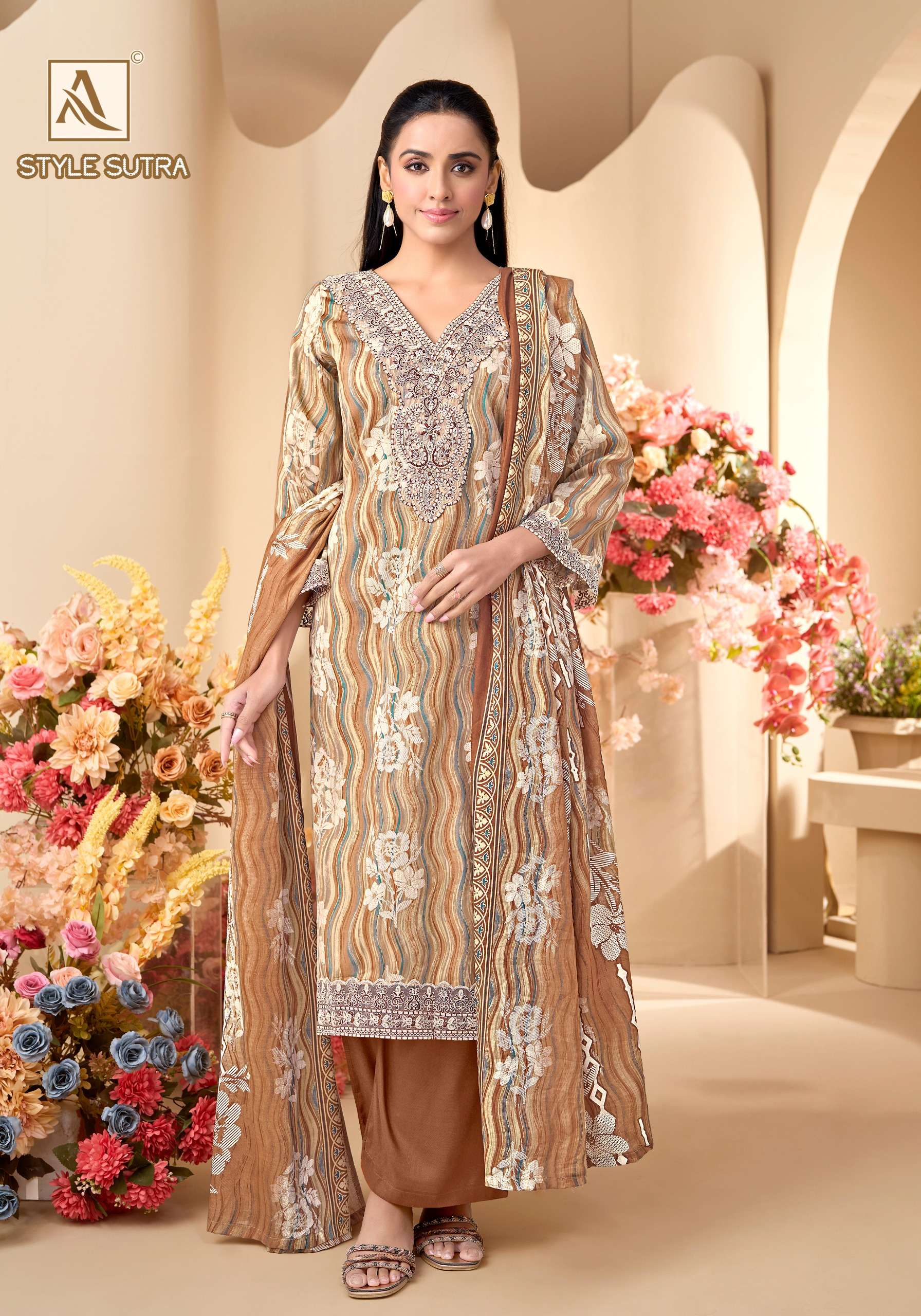 ALOK SUITS STYLE SUTRA JAM COTTON PRINT WITH FANCY EMBROIDERY WORK SUIT