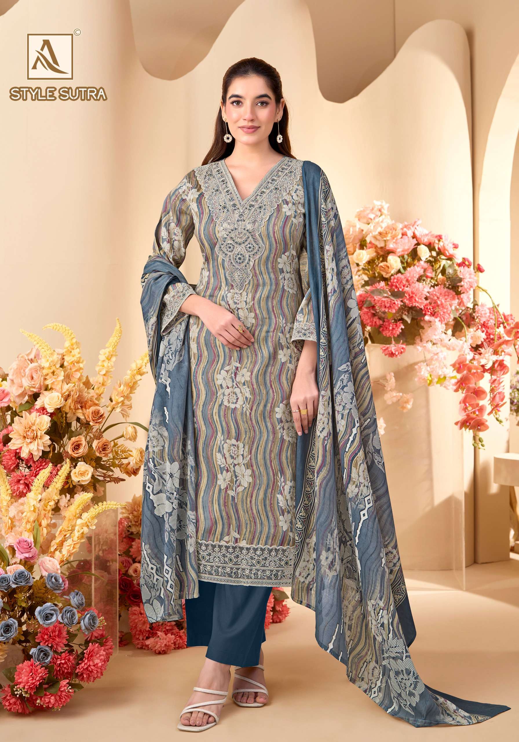 ALOK SUITS STYLE SUTRA JAM COTTON PRINT WITH FANCY EMBROIDERY WORK SUIT