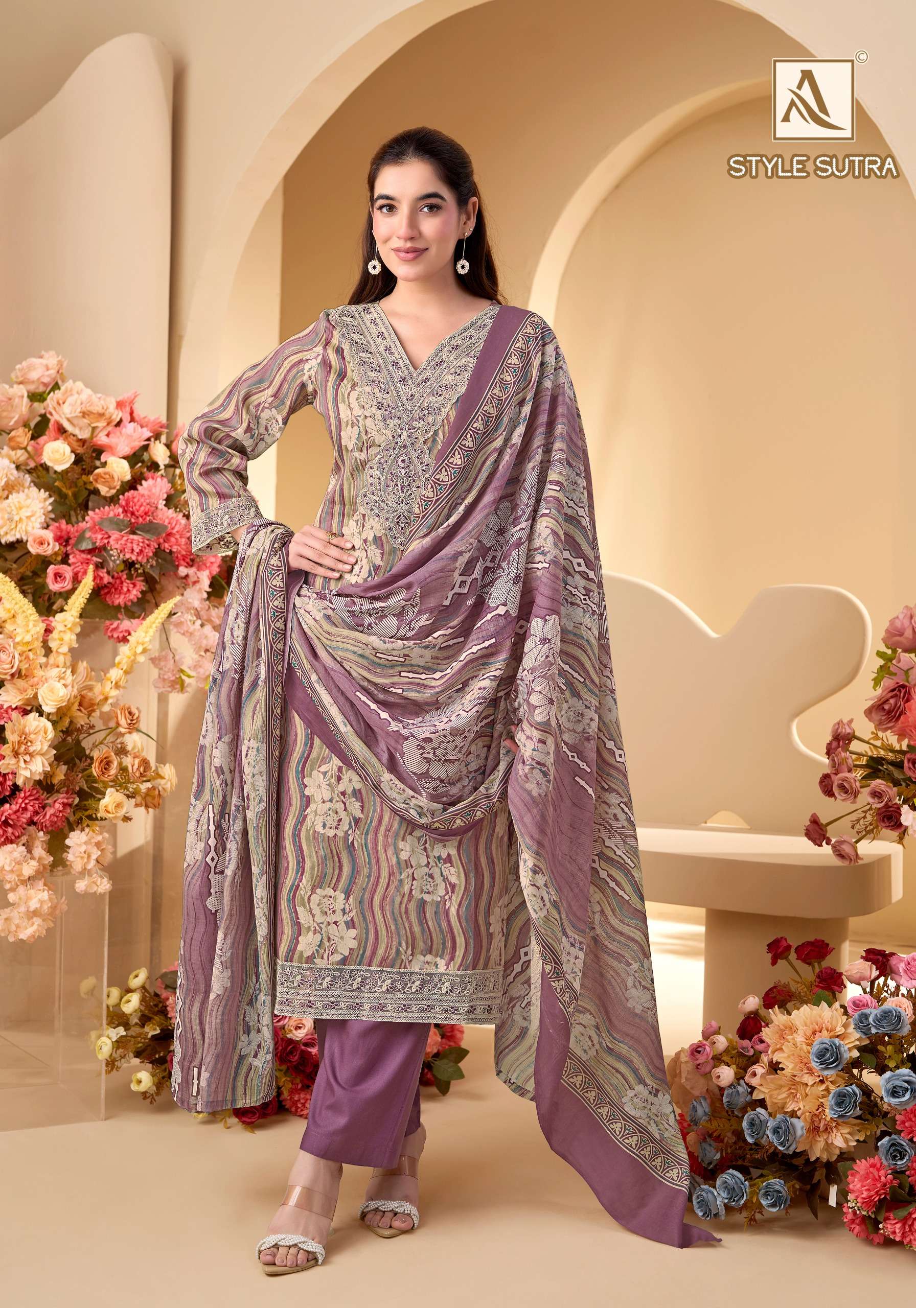 ALOK SUITS STYLE SUTRA JAM COTTON PRINT WITH FANCY EMBROIDERY WORK SUIT