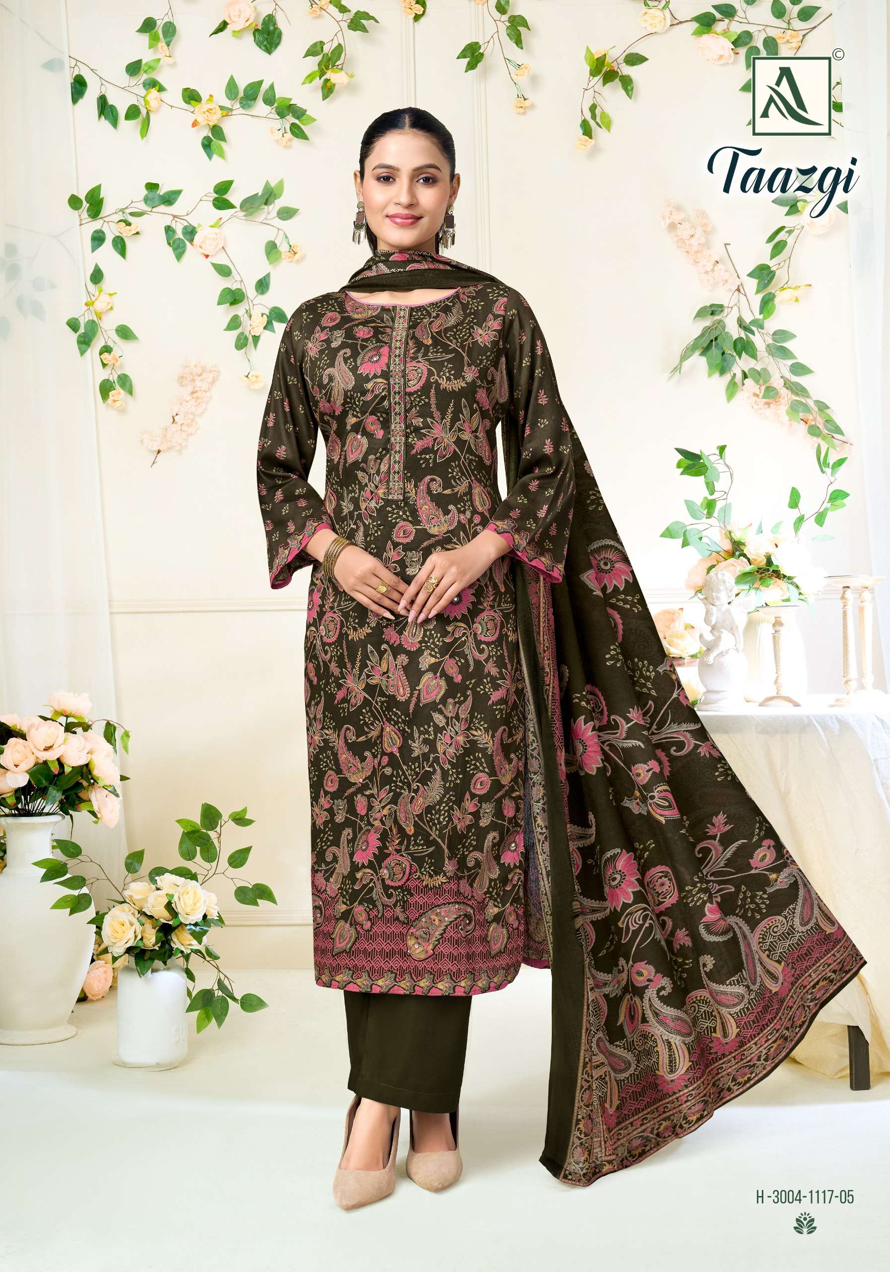ALOK SUITS TAAZGI VISCOSE PRINT WITH FANCY WORK SUIT