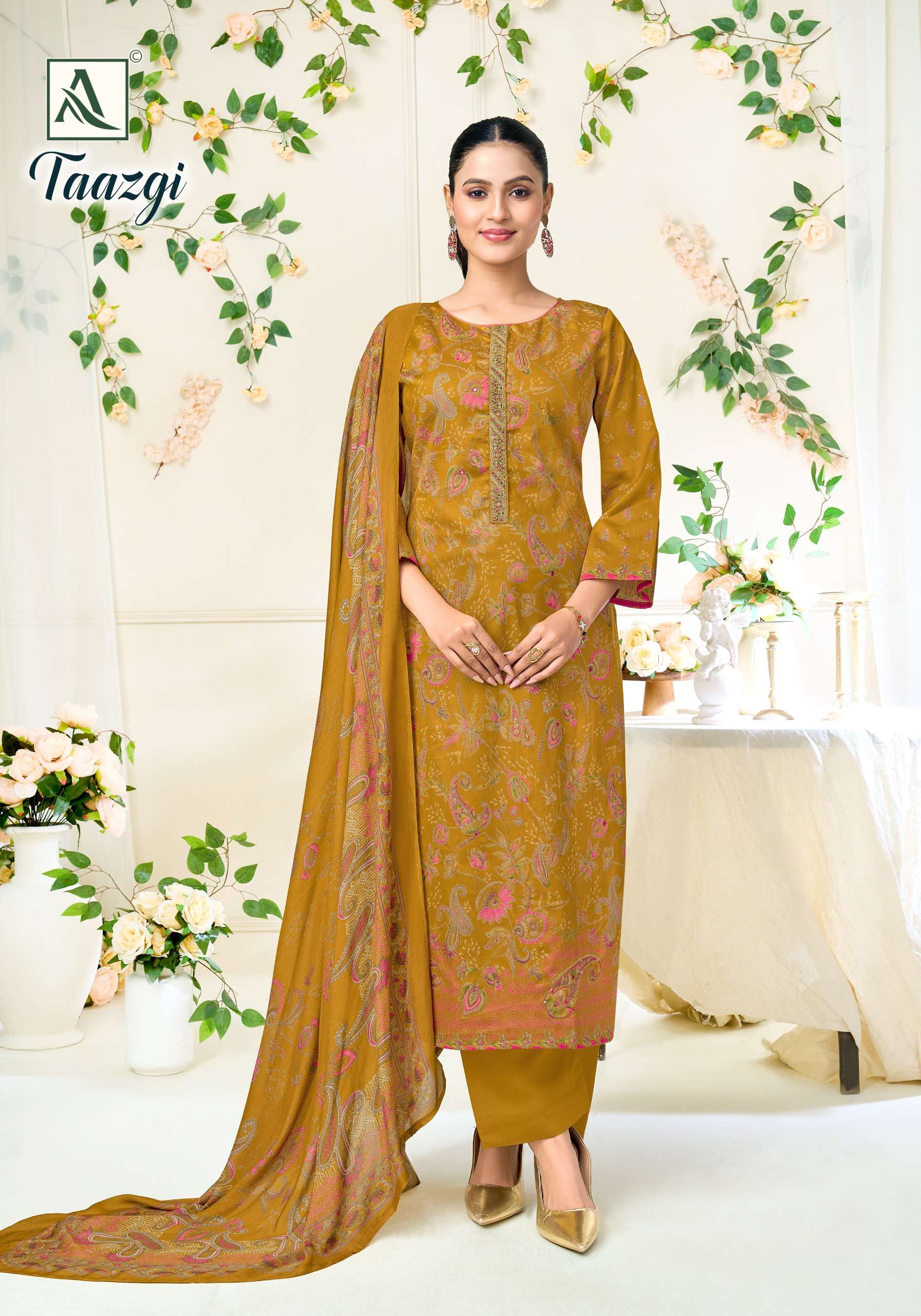 ALOK SUITS TAAZGI VISCOSE PRINT WITH FANCY WORK SUIT