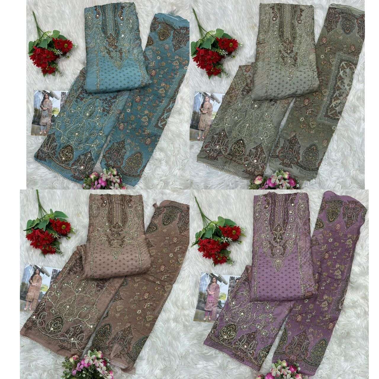 AMRUTVELA AT 179 VISCOSE DIGITAL PRINT WITH HAND WORK DESIGNER SUIT