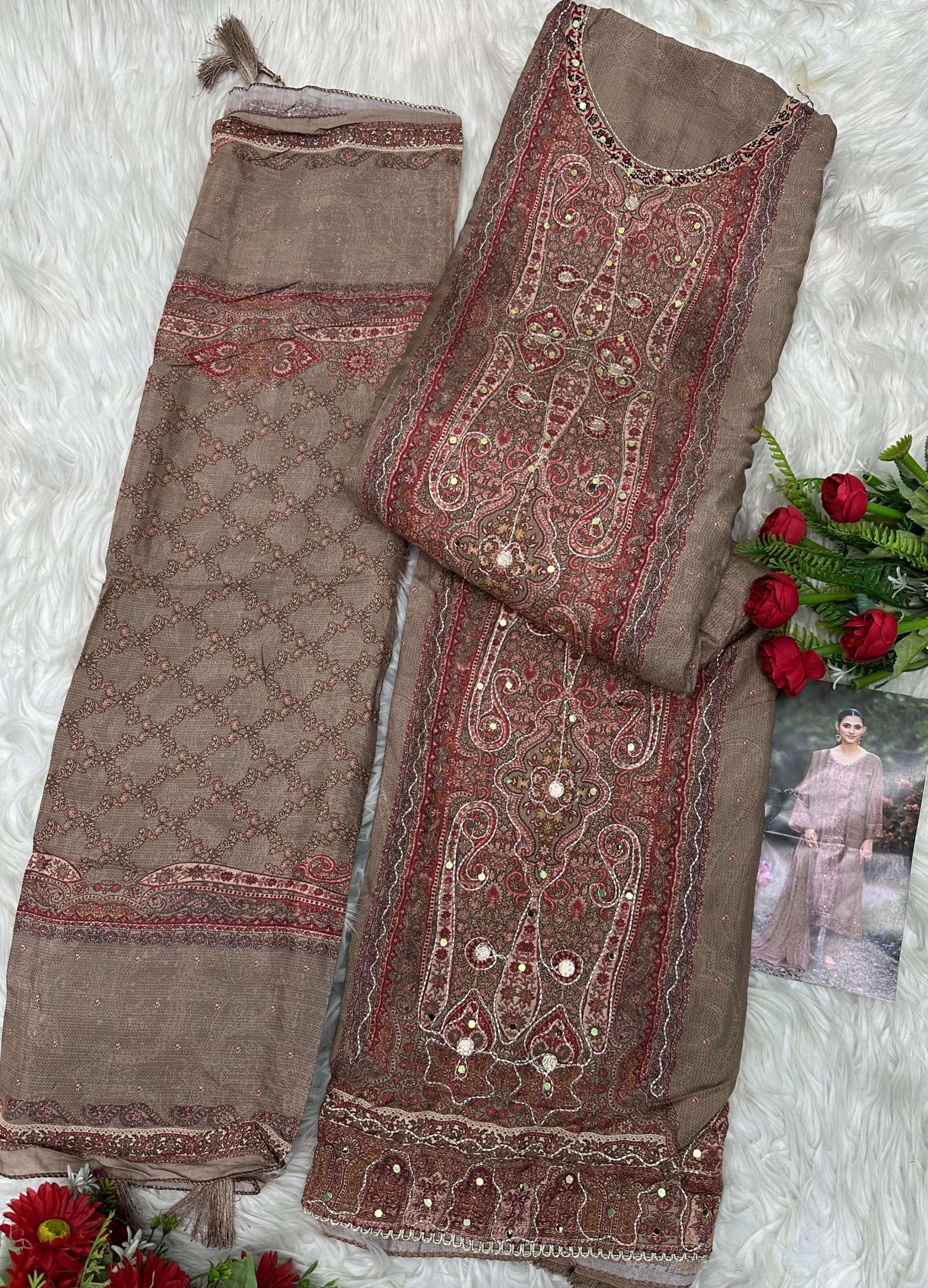 AMRUTVELA AT 221 VISCOSE DIGITAL PRINT WITH DESIGNER WORK SUIT