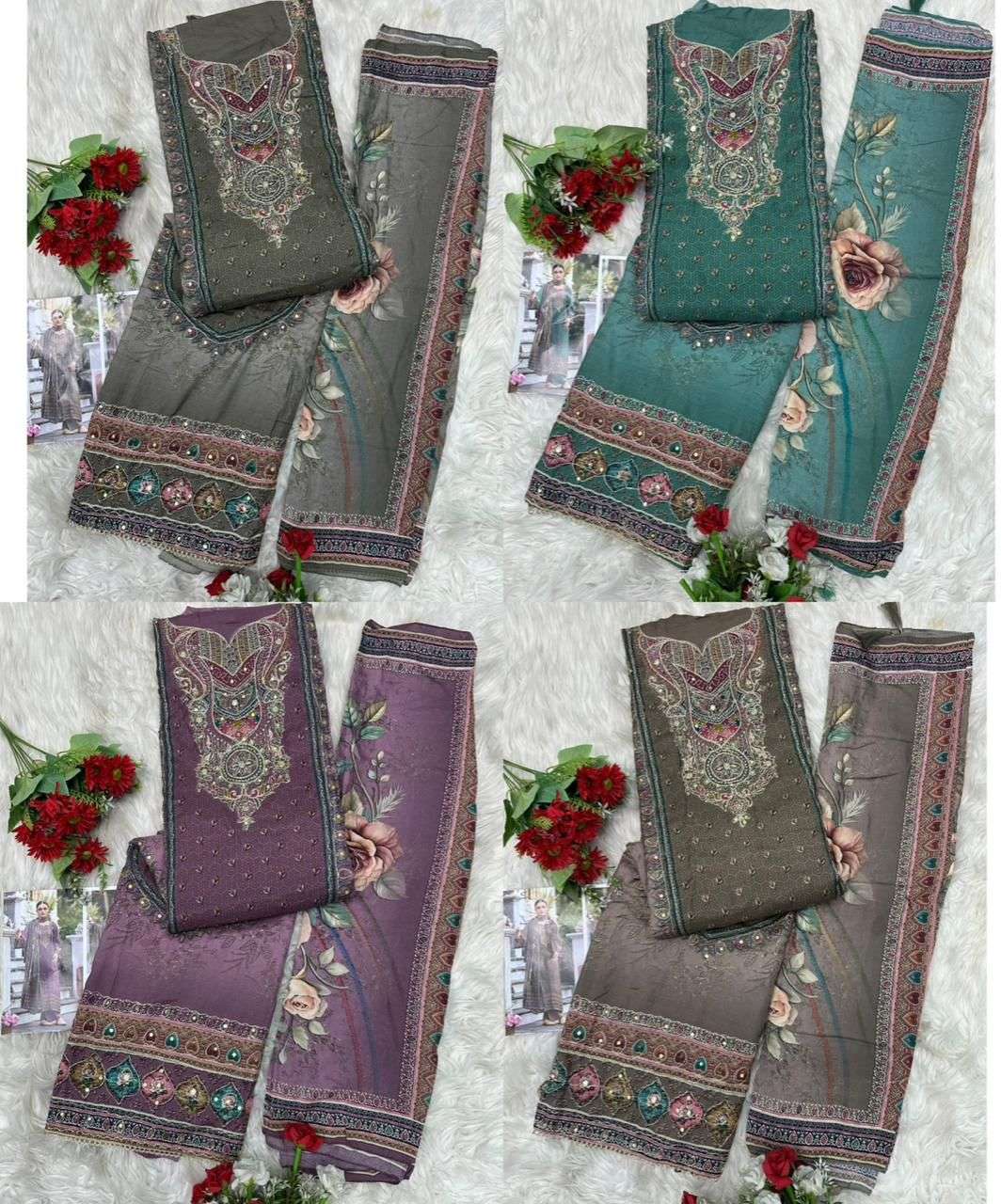 AMRUTVELA AT 223 VISCOSE DIGITAL PRINT WITH DESIGNER WORK SUIT