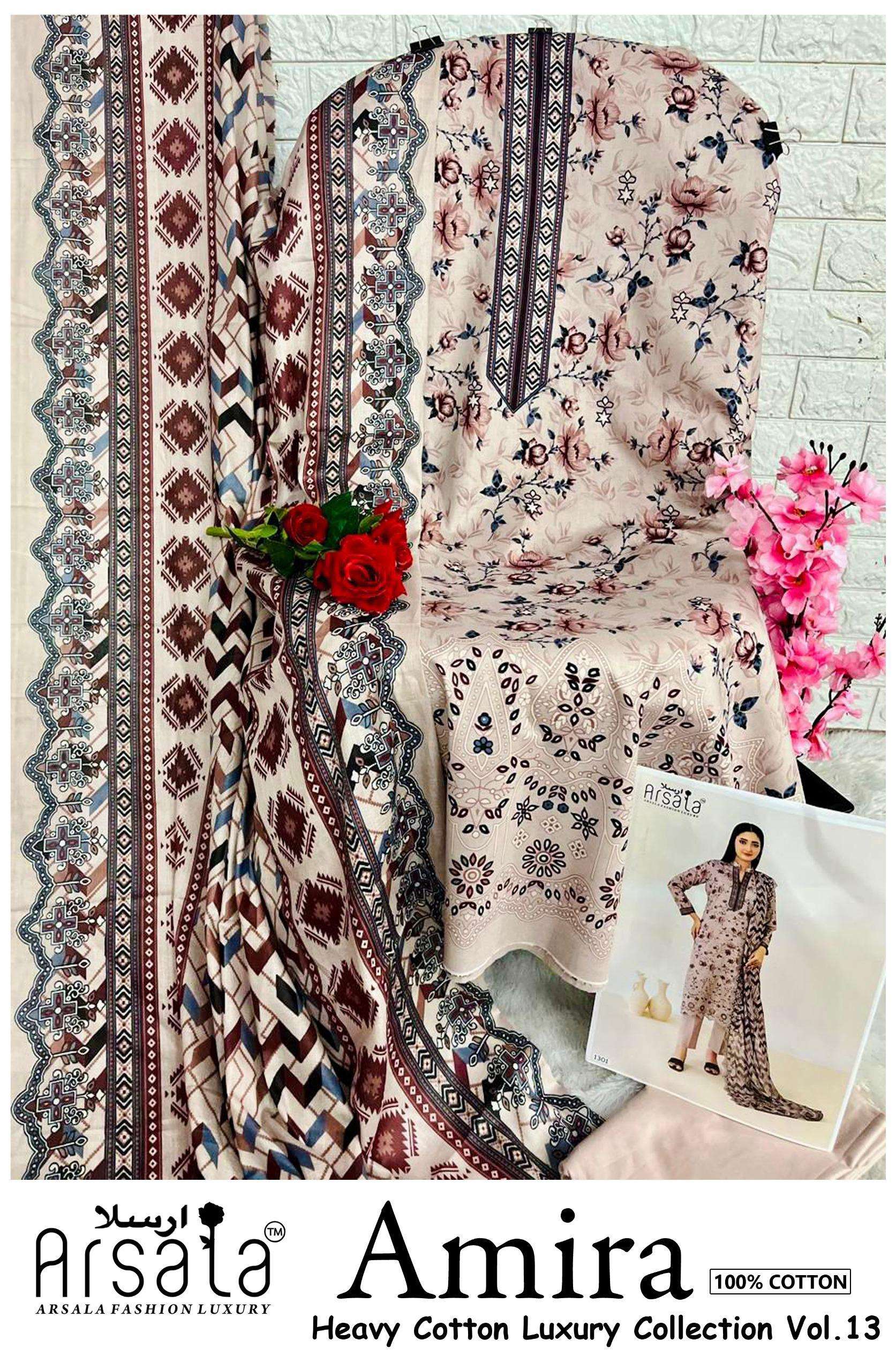 ARSALA FASHION AMIRA HEAVY COTTON LUXURY COLLECTION VOL 13 LAWN COTTON DIGITAL PRINT SALWAR SUIT