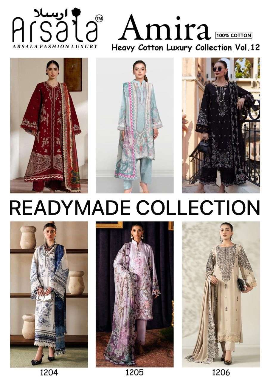 ARSALA FASHION AMIRA HEAVY COTTON LUXURY READY MADE COLLECTION VOL 12 