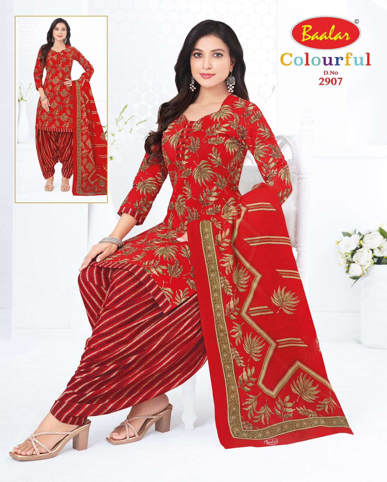 BAALAR COLOURFULL VOL 29 COTTON PRINTED PATIYALA DRESS 