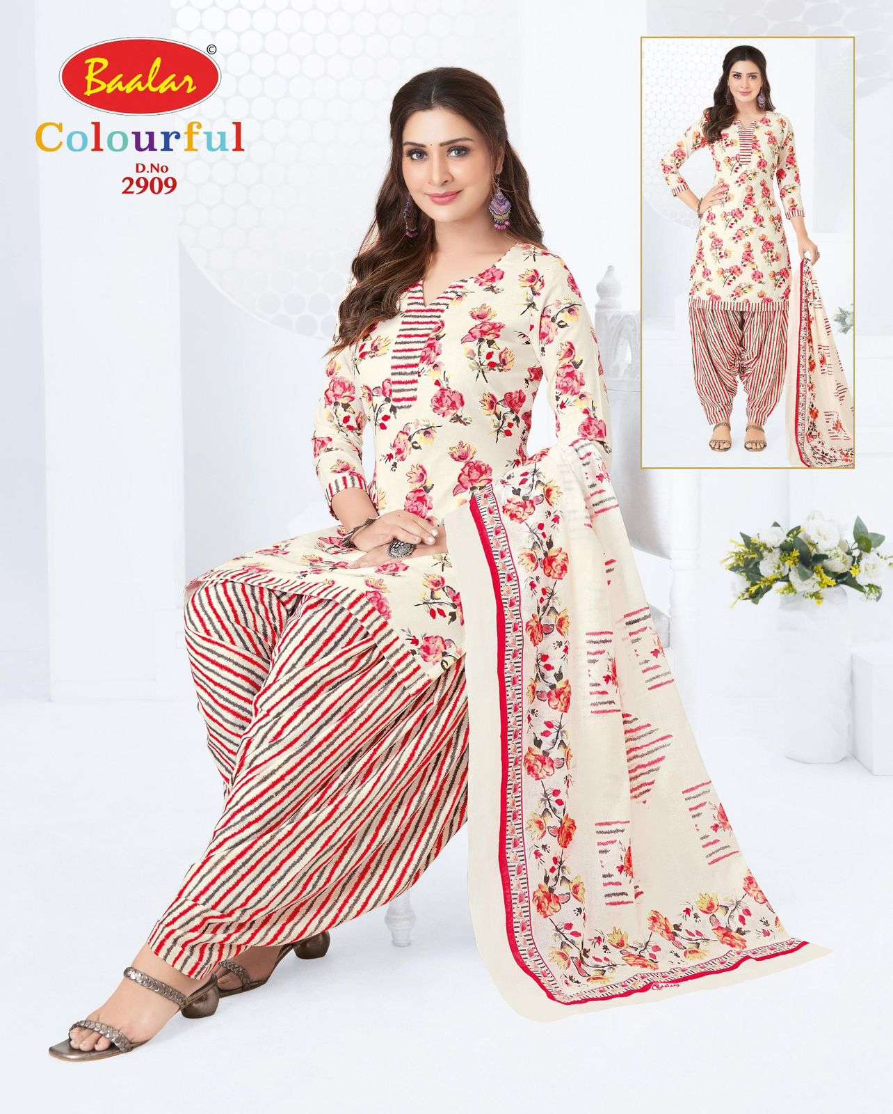 BAALAR COLOURFULL VOL 29 COTTON PRINTED PATIYALA DRESS 
