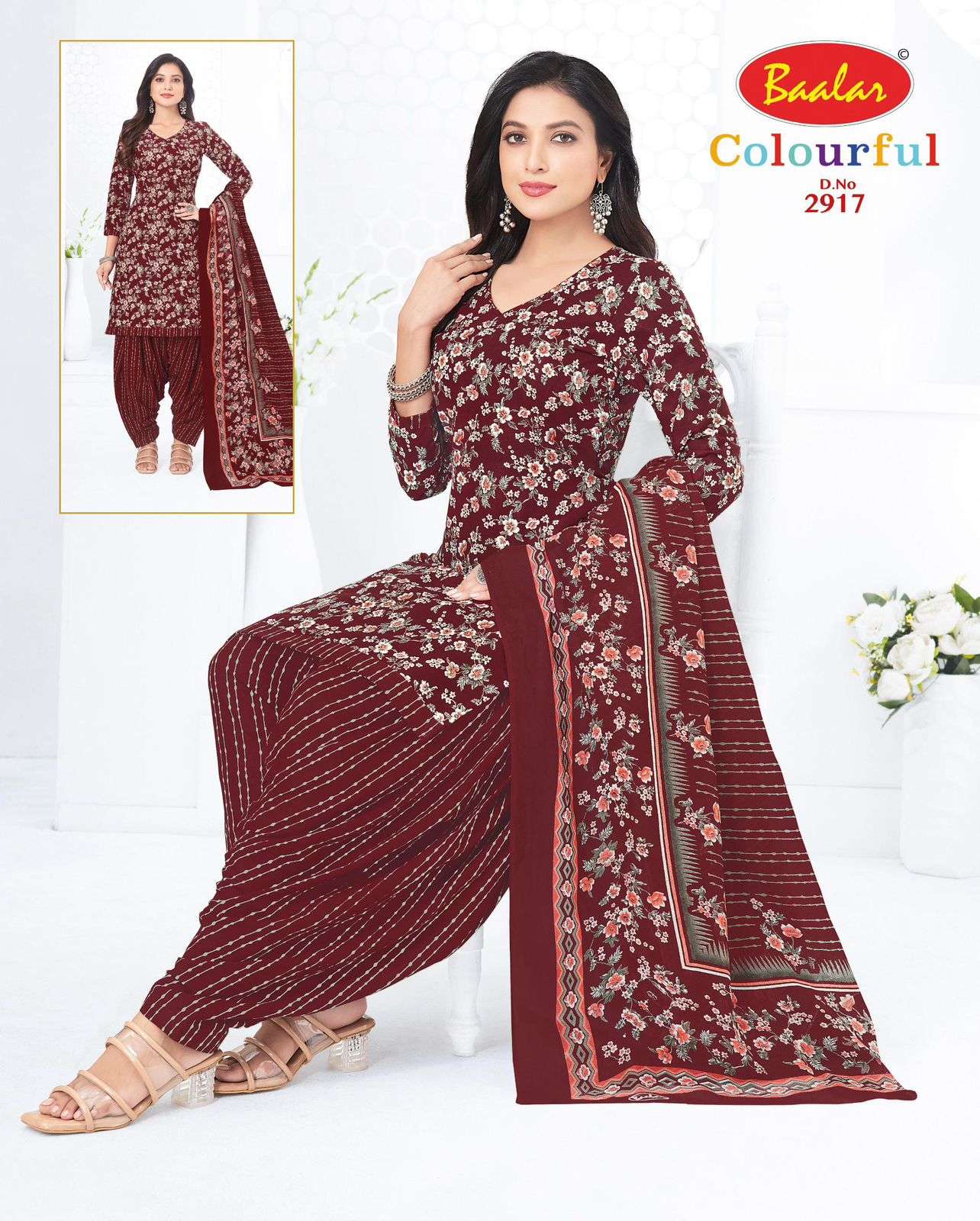 BAALAR COLOURFULL VOL 29 COTTON PRINTED PATIYALA DRESS 