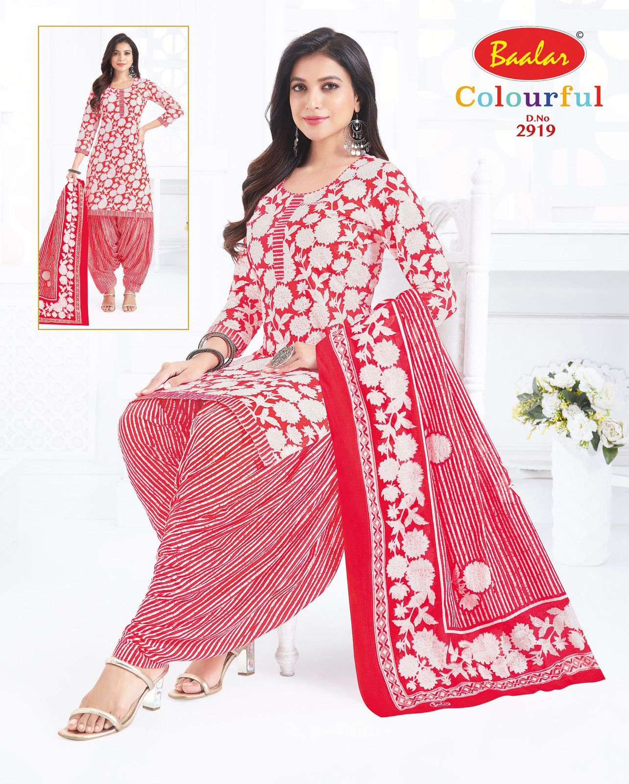 BAALAR COLOURFULL VOL 29 COTTON PRINTED PATIYALA DRESS 