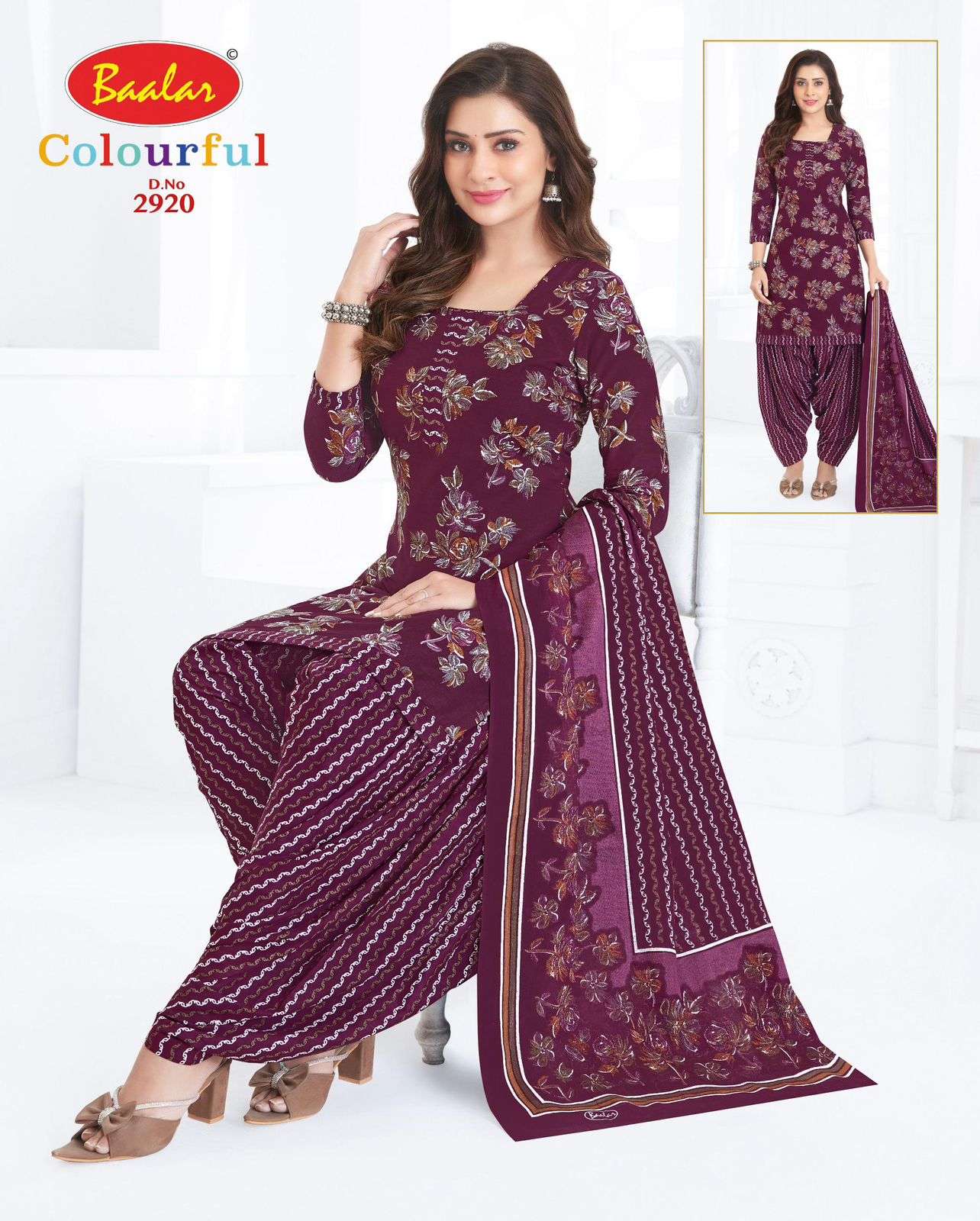 BAALAR COLOURFULL VOL 29 COTTON PRINTED PATIYALA DRESS 