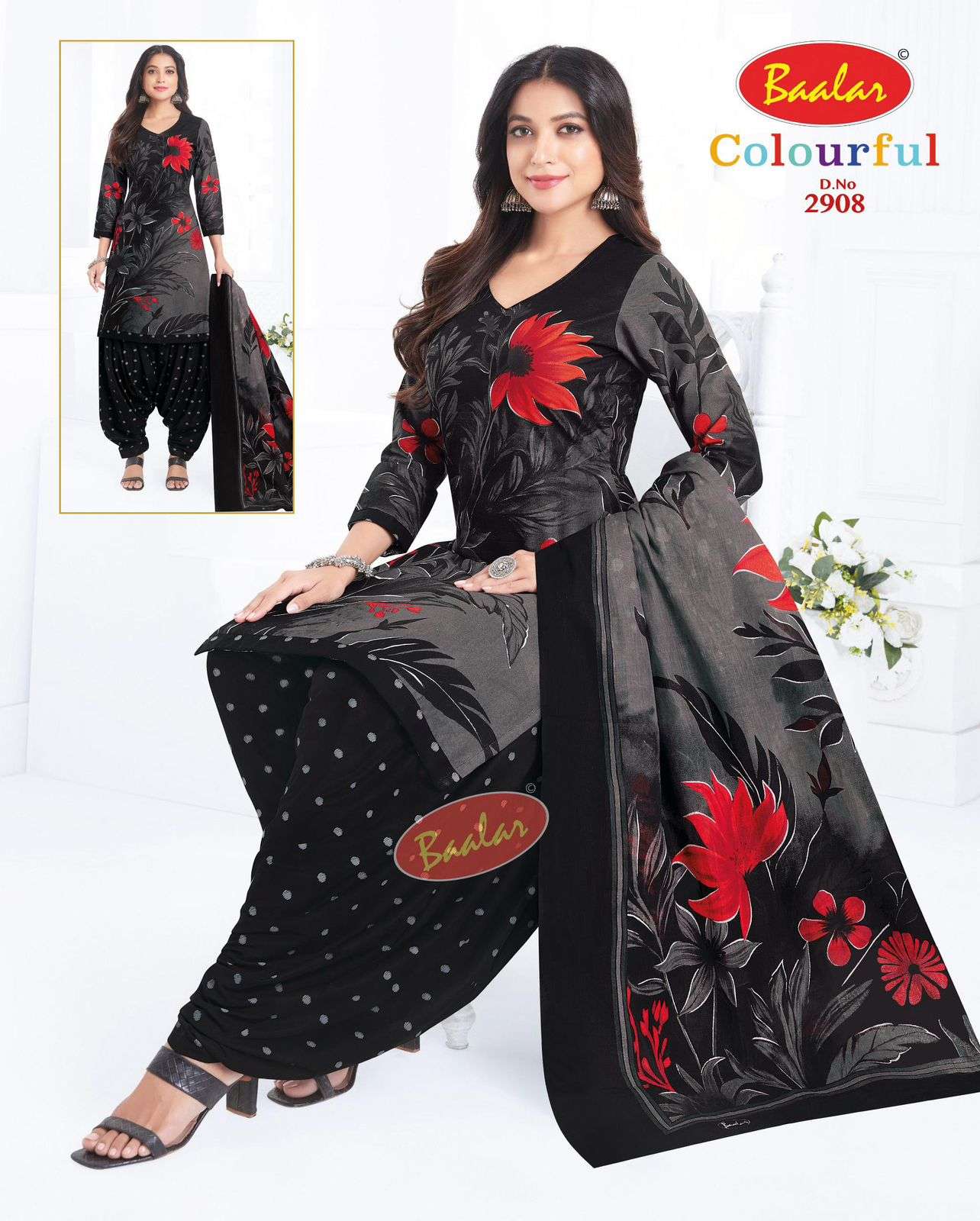 BAALAR COLOURFULL VOL 29 COTTON PRINTED PATIYALA DRESS 