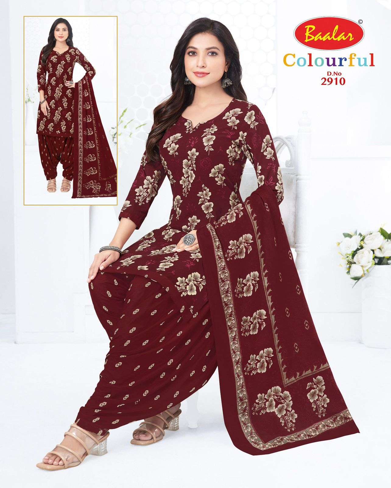 BAALAR COLOURFULL VOL 29 COTTON PRINTED PATIYALA DRESS 