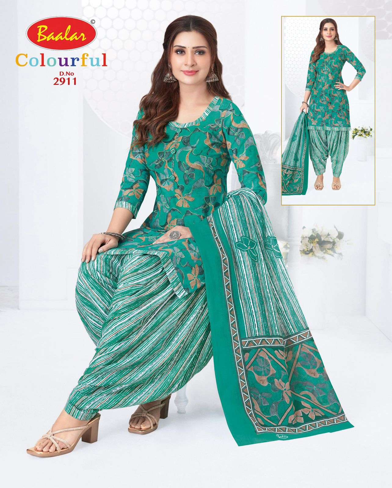 BAALAR COLOURFULL VOL 29 COTTON PRINTED PATIYALA DRESS 