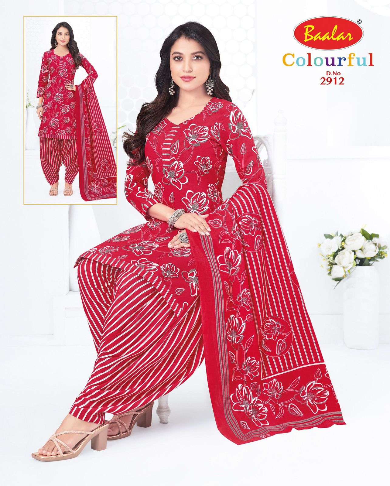 BAALAR COLOURFULL VOL 29 COTTON PRINTED PATIYALA DRESS 