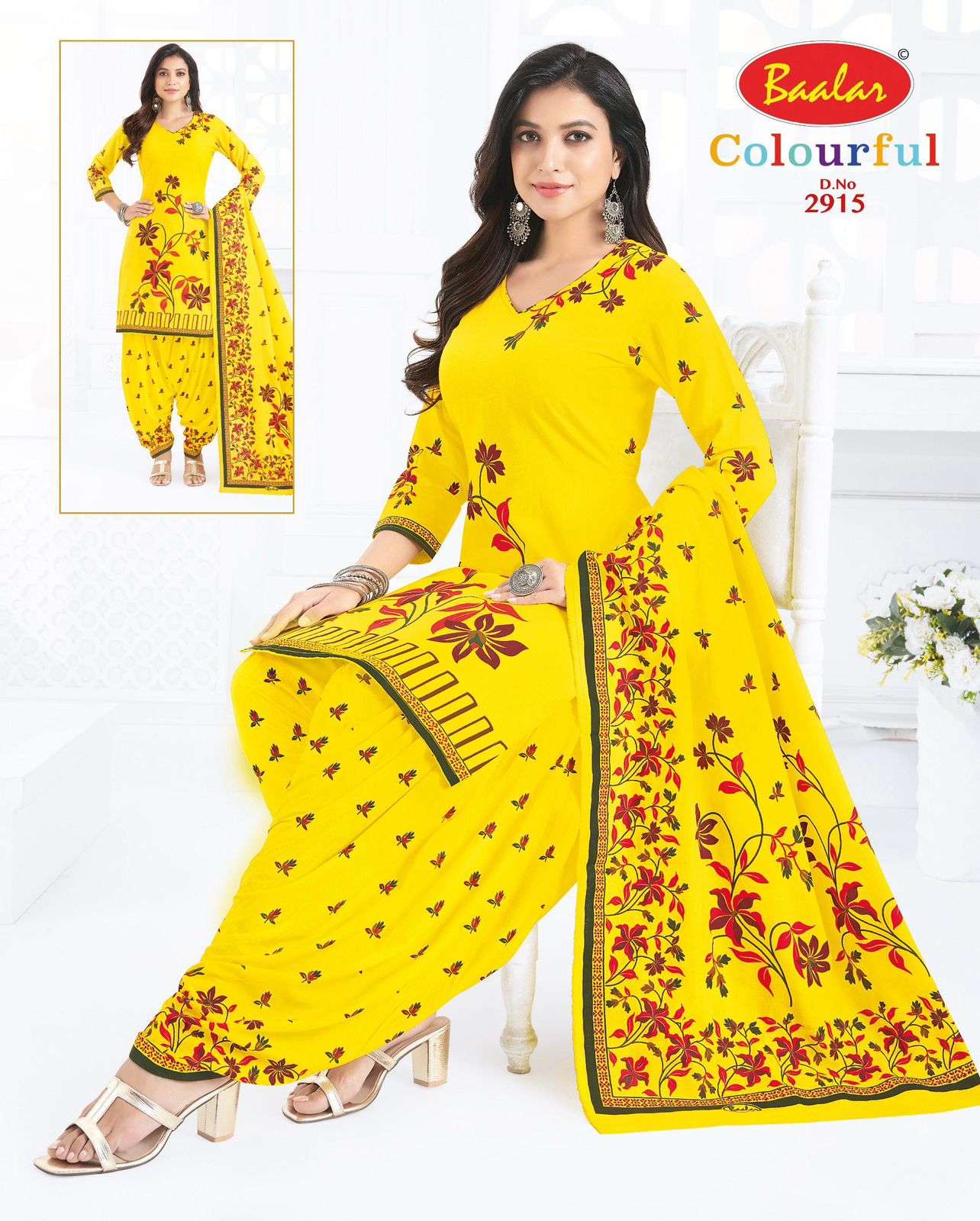 BAALAR COLOURFULL VOL 29 COTTON PRINTED PATIYALA DRESS 