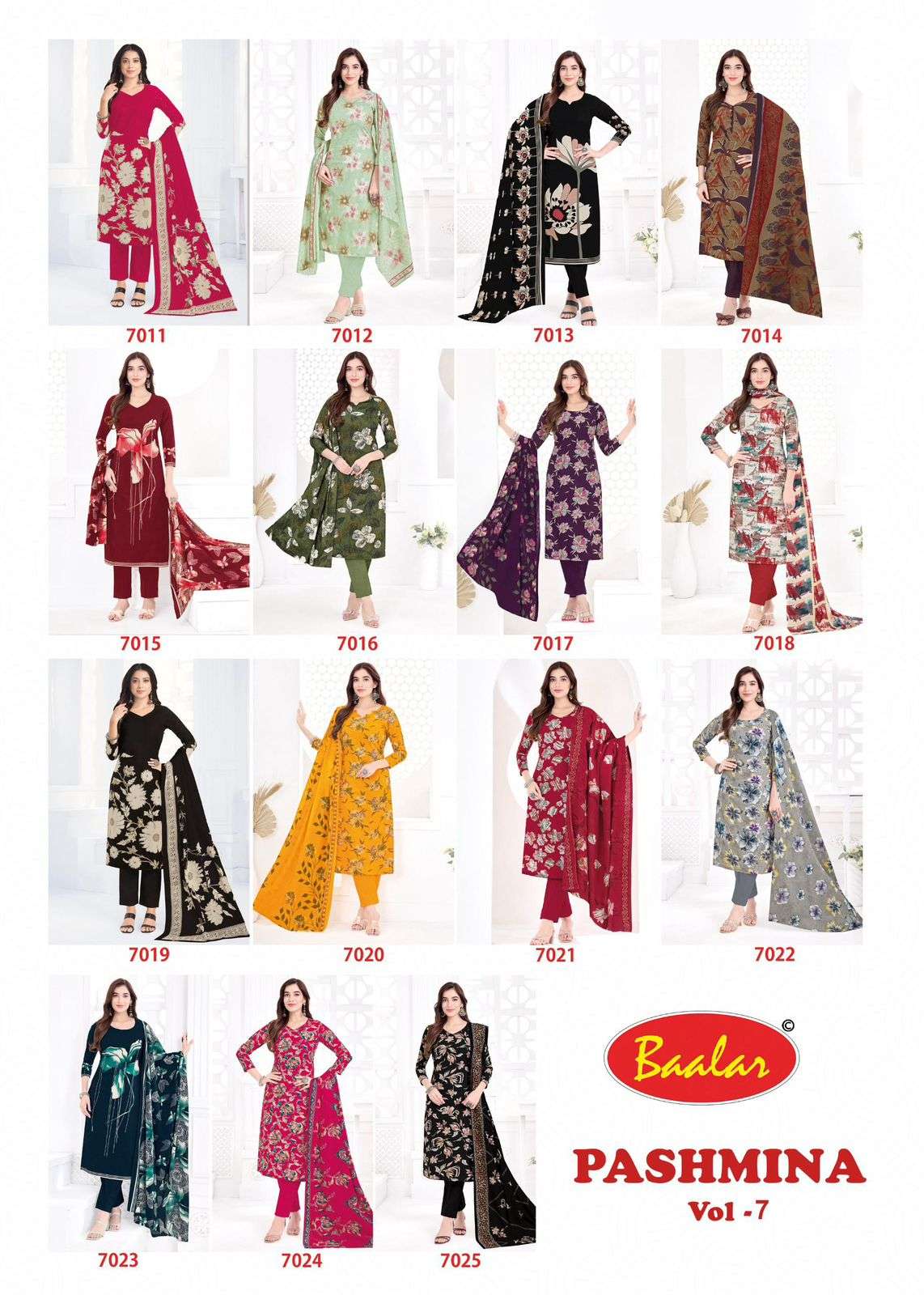 BAALAR PASHMINA VOL 7 LAWN COTTON PRINTED LADIES SUIT