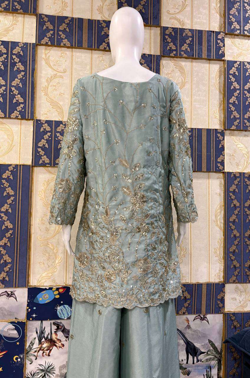 BD 1850 CHINON SILK HEAVY BEAUTIFUL DESIGNER LOOK PARTY WEAR 2PCS SET COLLECTION 